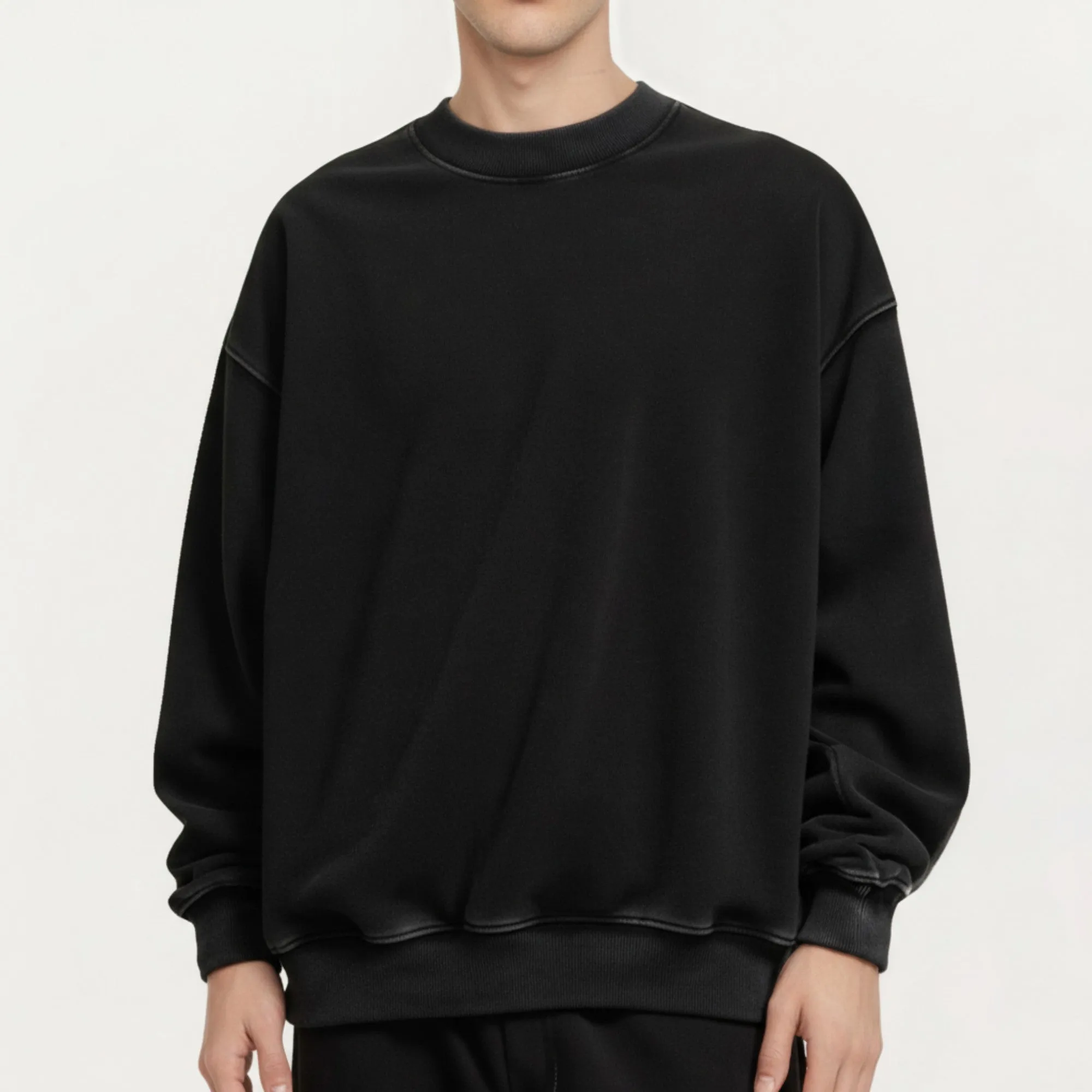 Anna-Kaci Men's Crewneck Sweatshirt with Ribbed Trim and Relaxed Fit sold by Anna-Kaci