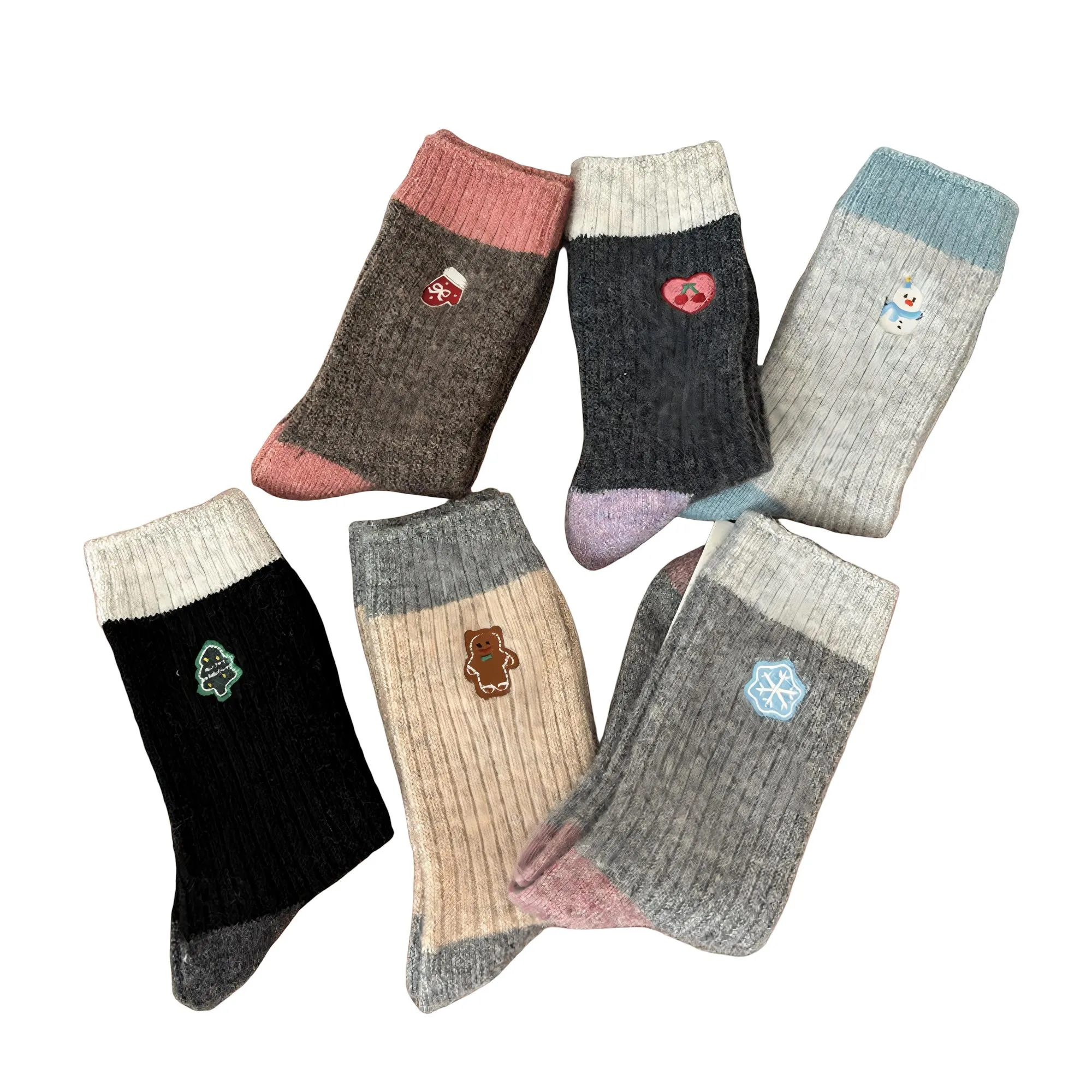 Anna-Kaci Women's 3-Pair Ribbed Crew Socks with Embroidered Accent Soft Knit Everyday Comfort Sock Set sold by Anna-Kaci