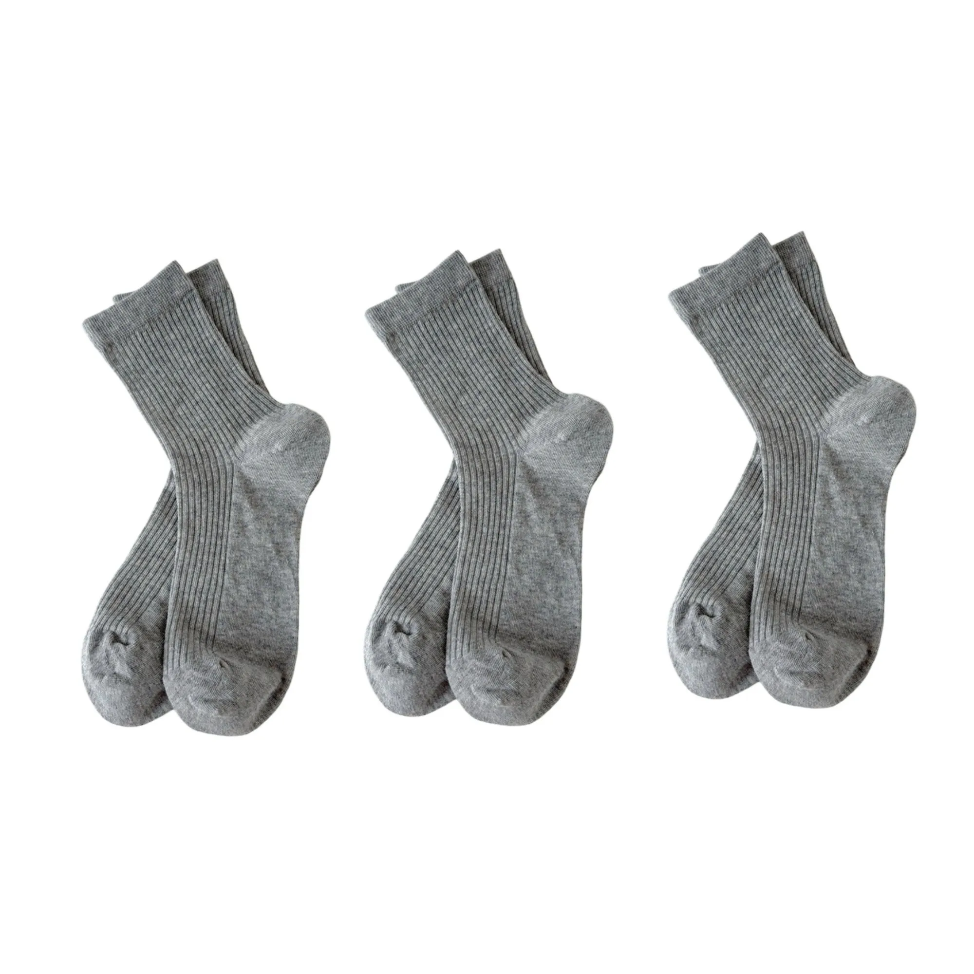 Anna-Kaci Women's 3-Pair Ribbed Crew Socks Soft Stretch Knit Classic Everyday Comfort Sock Set sold by Anna-Kaci