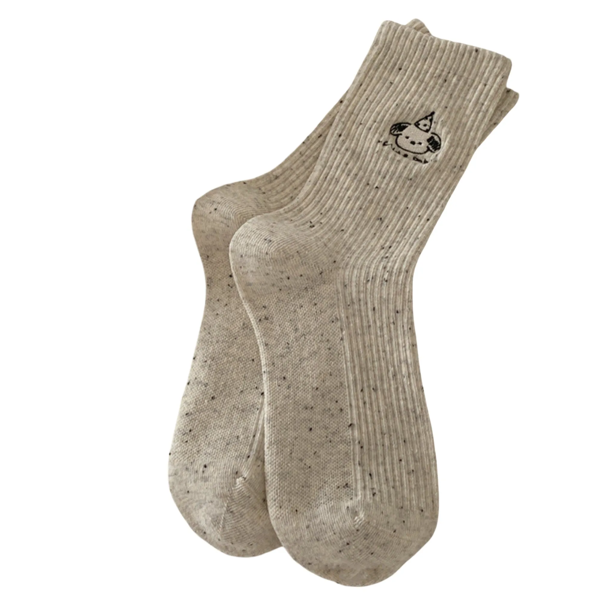 Anna-Kaci Women's 4-Pair Ribbed Crew Socks with Speckled Knit Cartoon Graphic Soft Knit Everyday Sock Set sold by Anna-Kaci product image thumbnail 2