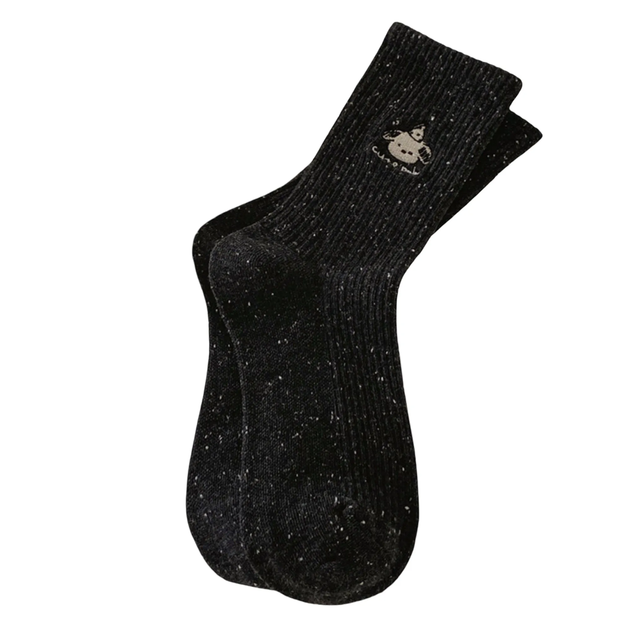 Anna-Kaci Women's 4-Pair Ribbed Crew Socks with Speckled Knit Cartoon Graphic Soft Knit Everyday Sock Set sold by Anna-Kaci product image thumbnail 3