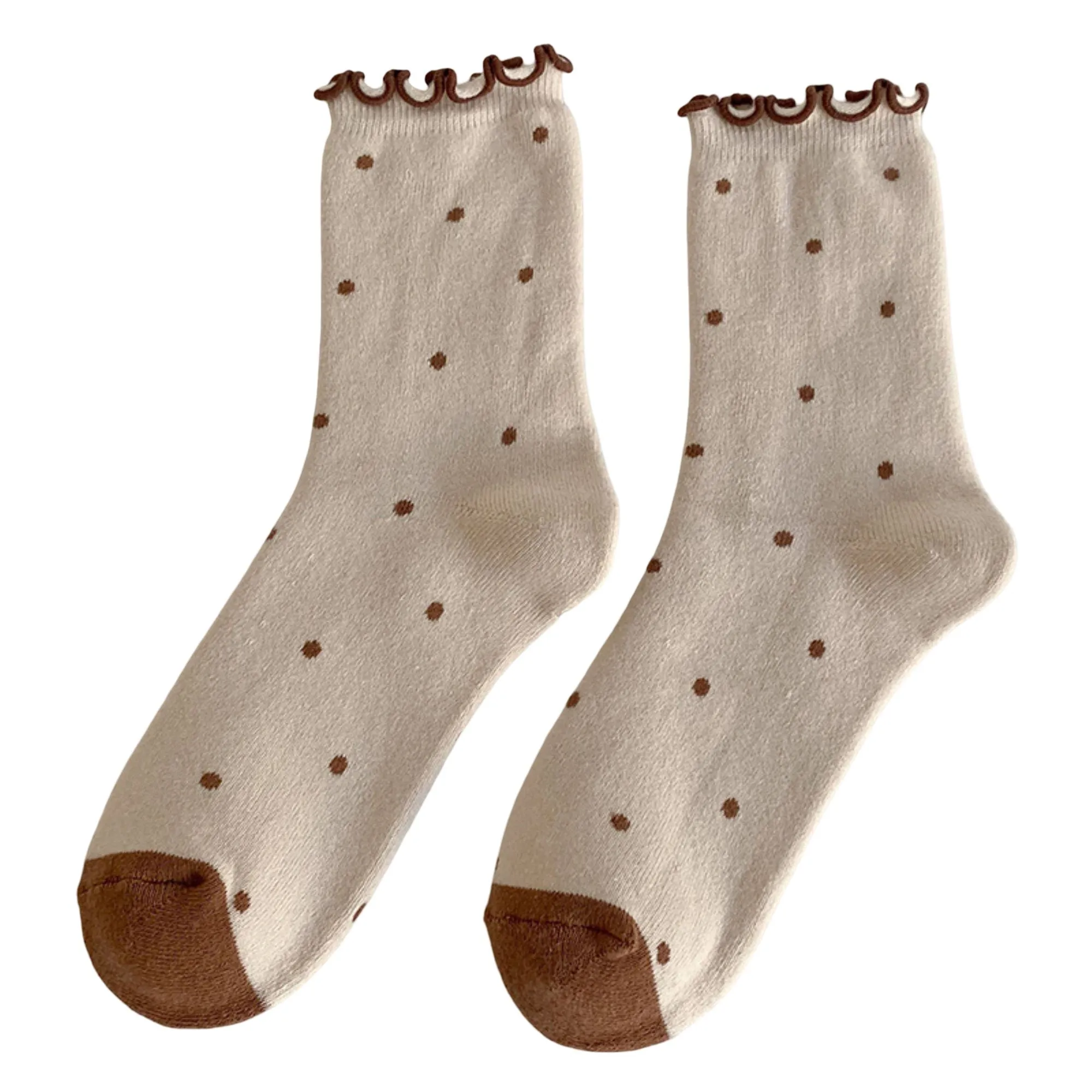 Anna-Kaci Women's 3-Pair Sheer Crew Socks with Polka Dot Pattern Ruffle Cuff Lightweight Dressy Giftable Sock Set sold by Anna-Kaci product image thumbnail 2