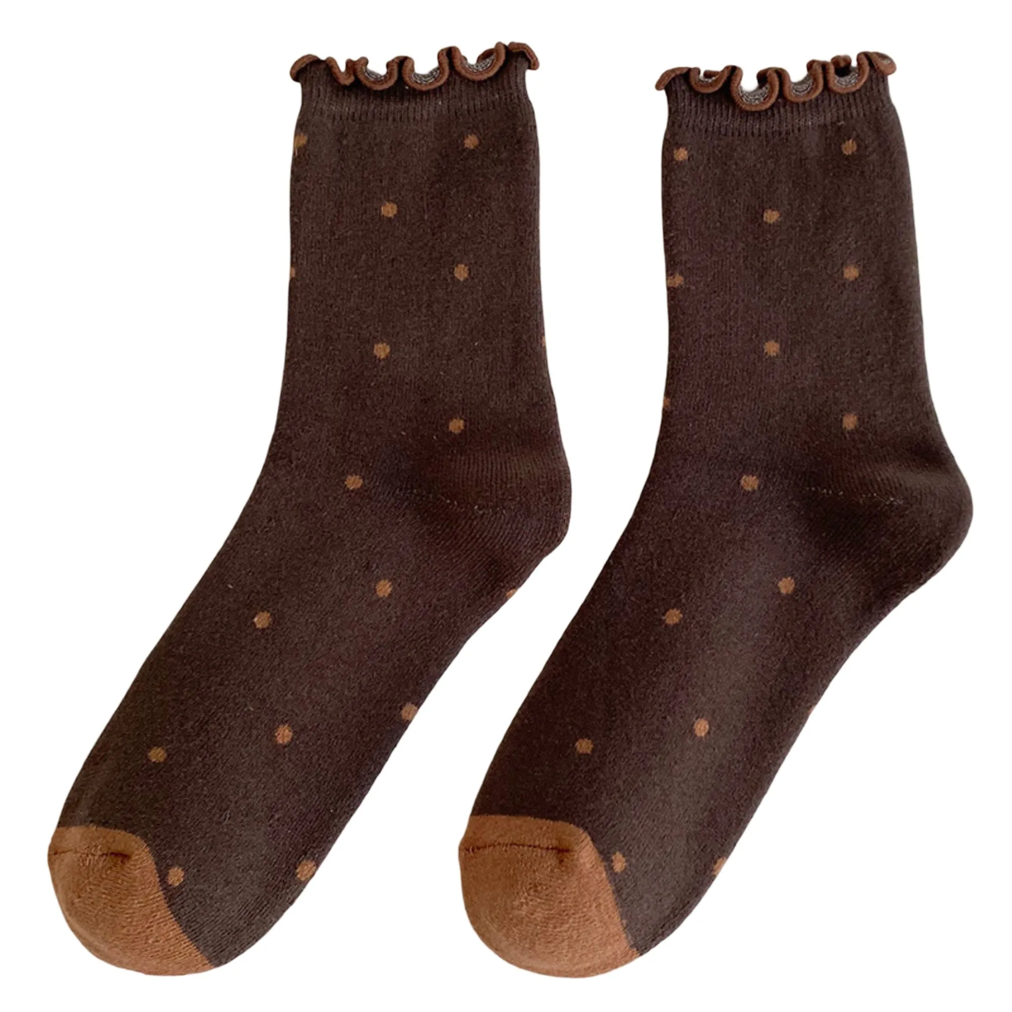 Anna-Kaci Women's 3-Pair Sheer Crew Socks with Polka Dot Pattern Ruffle Cuff Lightweight Dressy Giftable Sock Set sold by Anna-Kaci product image thumbnail 3