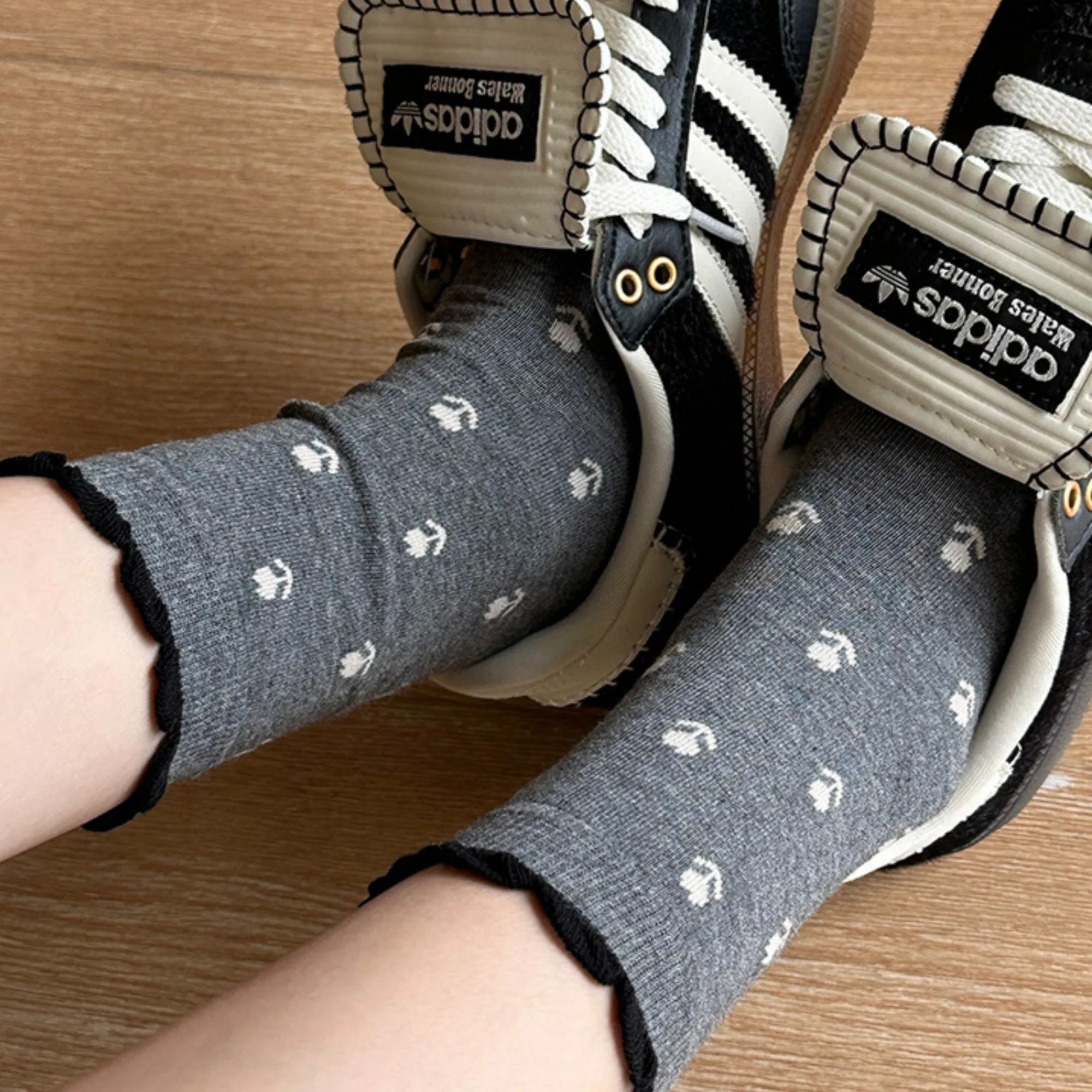 Anna-Kaci Women's 3 Pair Crew Socks Minimal Printed Design Soft Stretch Knit Mid Calf Casual Sock Set US 5-10.5 sold by Anna-Kaci product image thumbnail 4