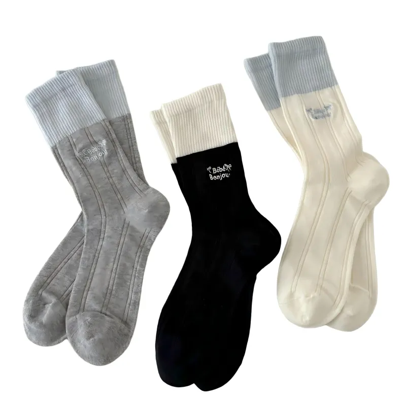 Anna-Kaci Women's 3-Pair Crew Sock Set Ribbed Knit Soft Stretch Comfortable Everyday Socks sold by Anna-Kaci