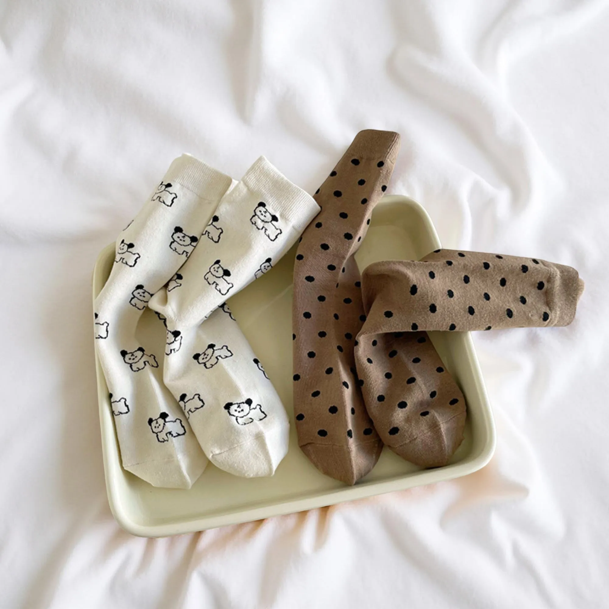 Anna-Kaci Women's 4-Pair Crew Sock Set Puppy Print Soft Stretch Knit Comfortable Everyday Socks sold by Anna-Kaci product image thumbnail 3