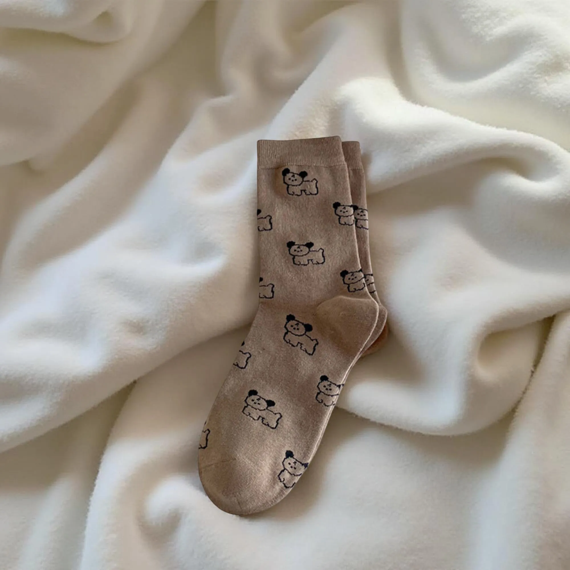Anna-Kaci Women's 4-Pair Crew Sock Set Puppy Print Soft Stretch Knit Comfortable Everyday Socks sold by Anna-Kaci product image thumbnail 2