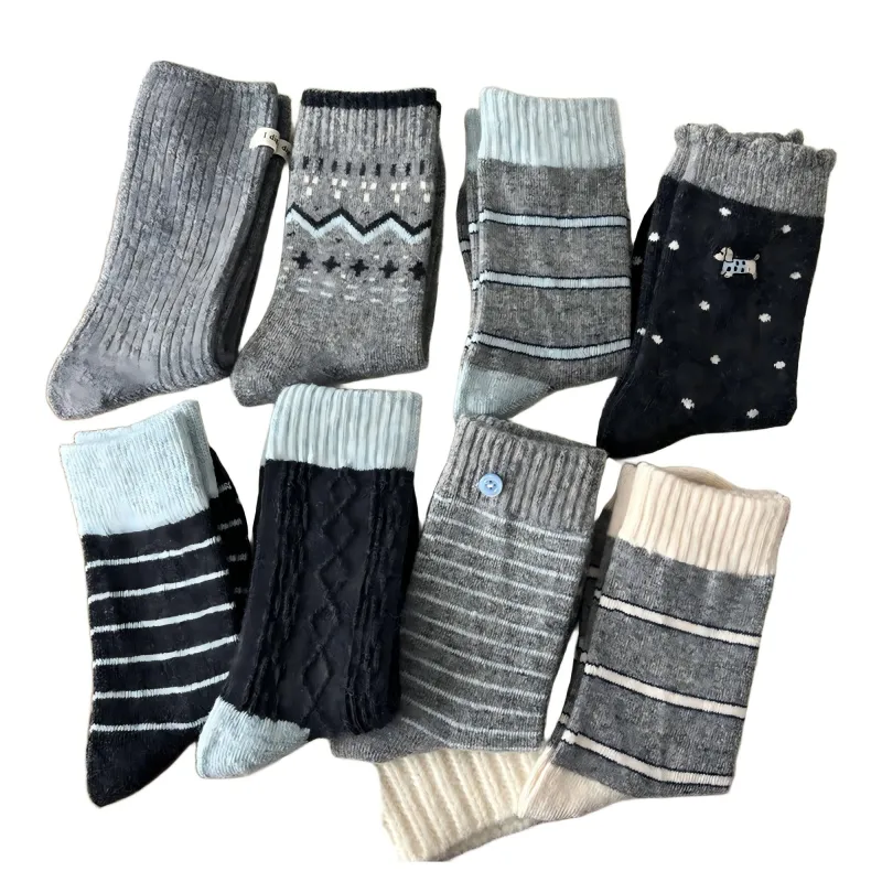 Anna-Kaci Women's 8-Pair Crew Sock Set Ribbed Knit Mixed Texture Patterns Soft Stretch Comfortable Everyday Socks sold by Anna-Kaci