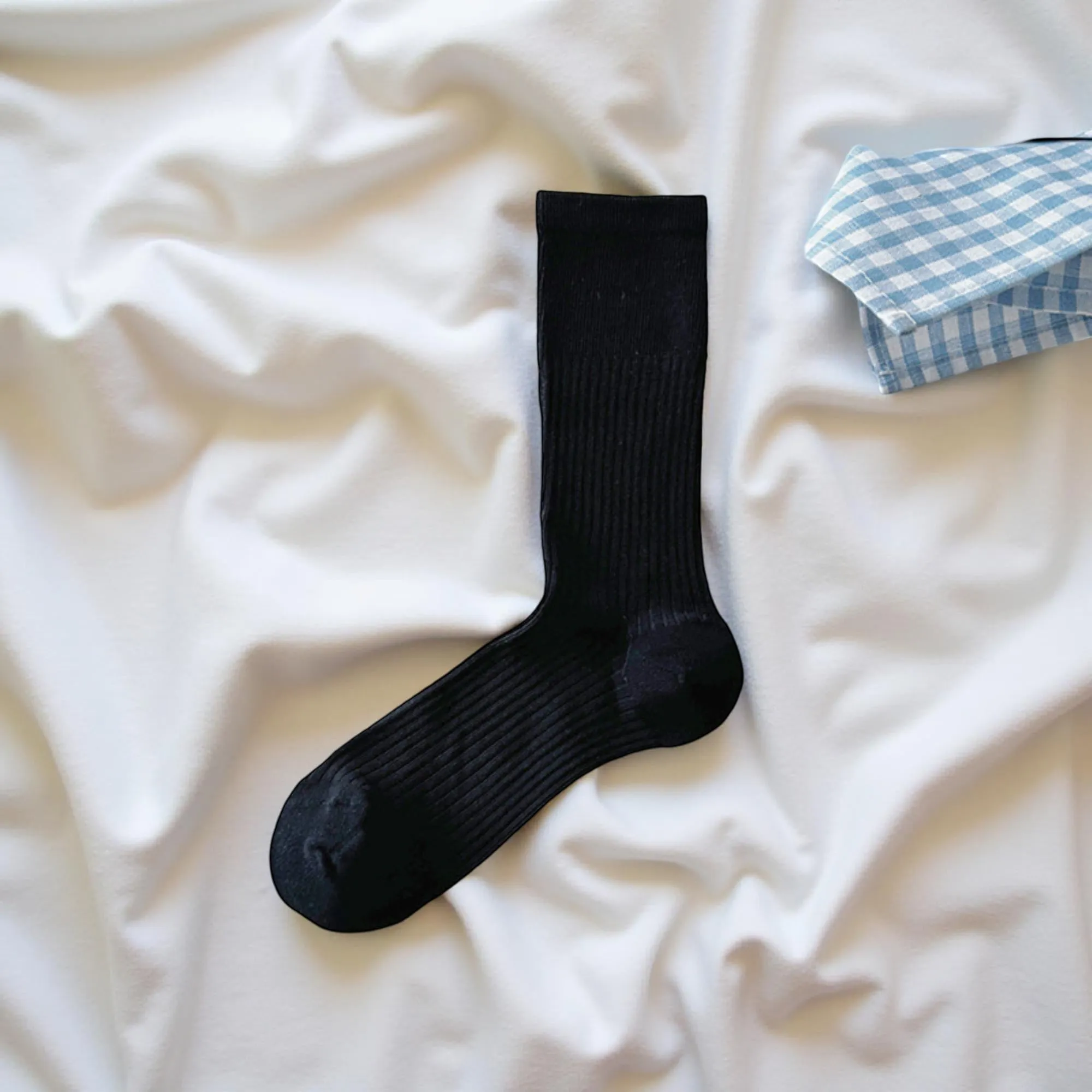 Anna-Kaci Women's Ribbed Knit Crew Socks 5 Pair Set Soft Stretch Mid Calf Everyday Comfort Socks sold by Anna-Kaci product image thumbnail 2