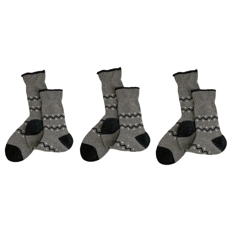 Anna-Kaci Women's Ribbed Knit Crew Socks 3 Pair Set with Zigzag Pattern Detail Soft Stretch Fabric Giftable Everyday Socks sold by Anna-Kaci