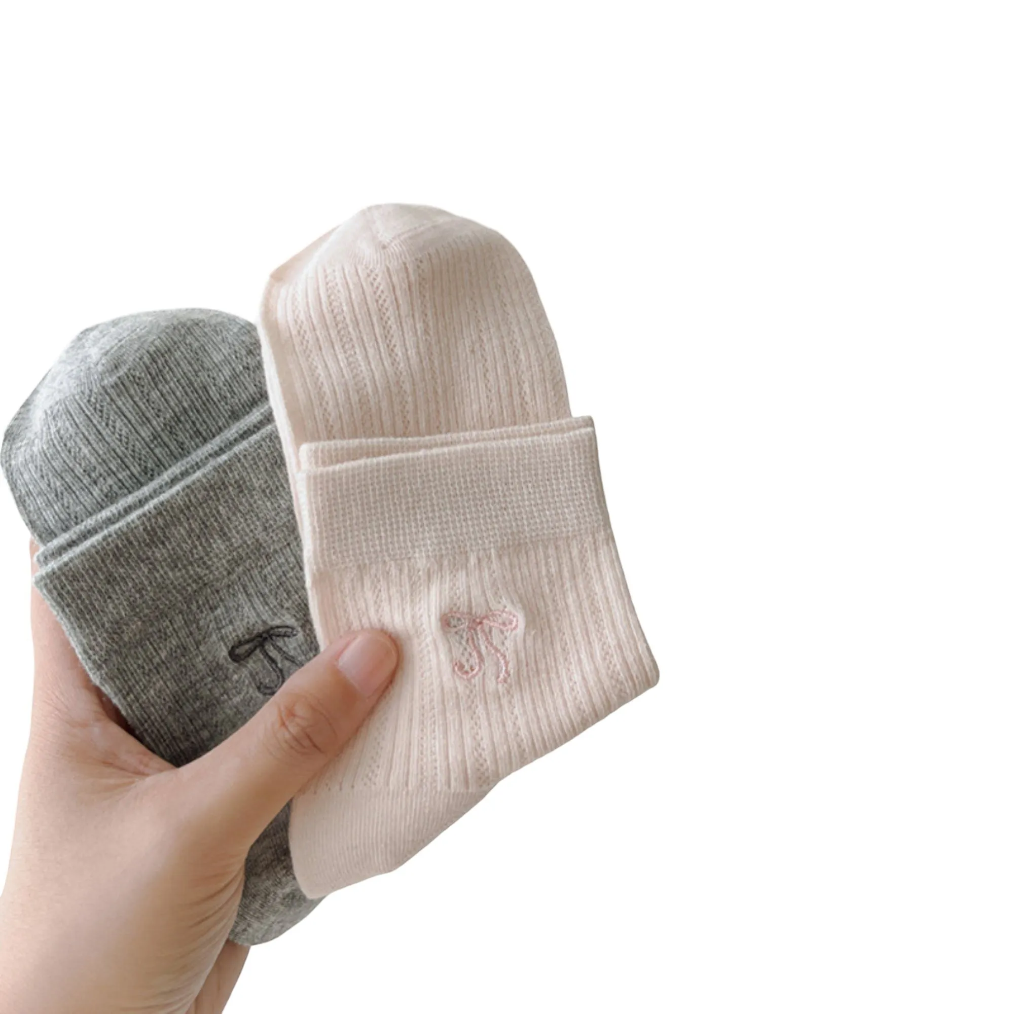 Anna-Kaci Women's Ribbed Crew Socks 5 Pair Soft Stretch Knit with Embroidered Bow Detail sold by Anna-Kaci product image thumbnail 4