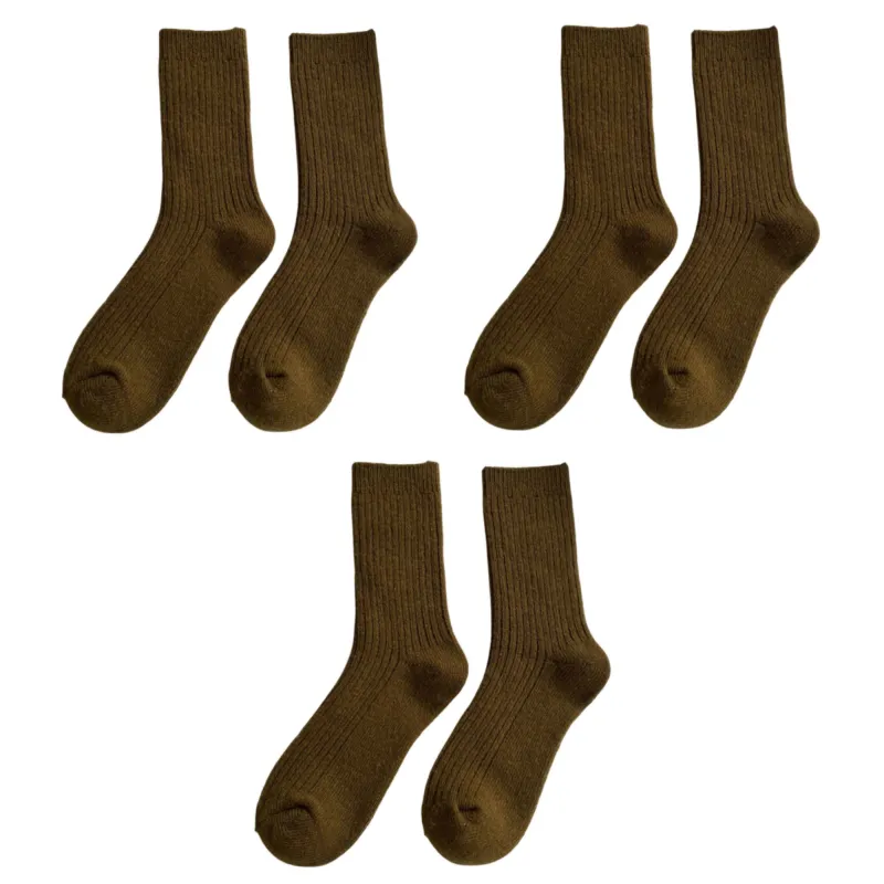 Anna-Kaci Women's Ribbed Crew Socks 3 Pair Soft Stretch Knit Classic Everyday Comfort Fit sold by Anna-Kaci