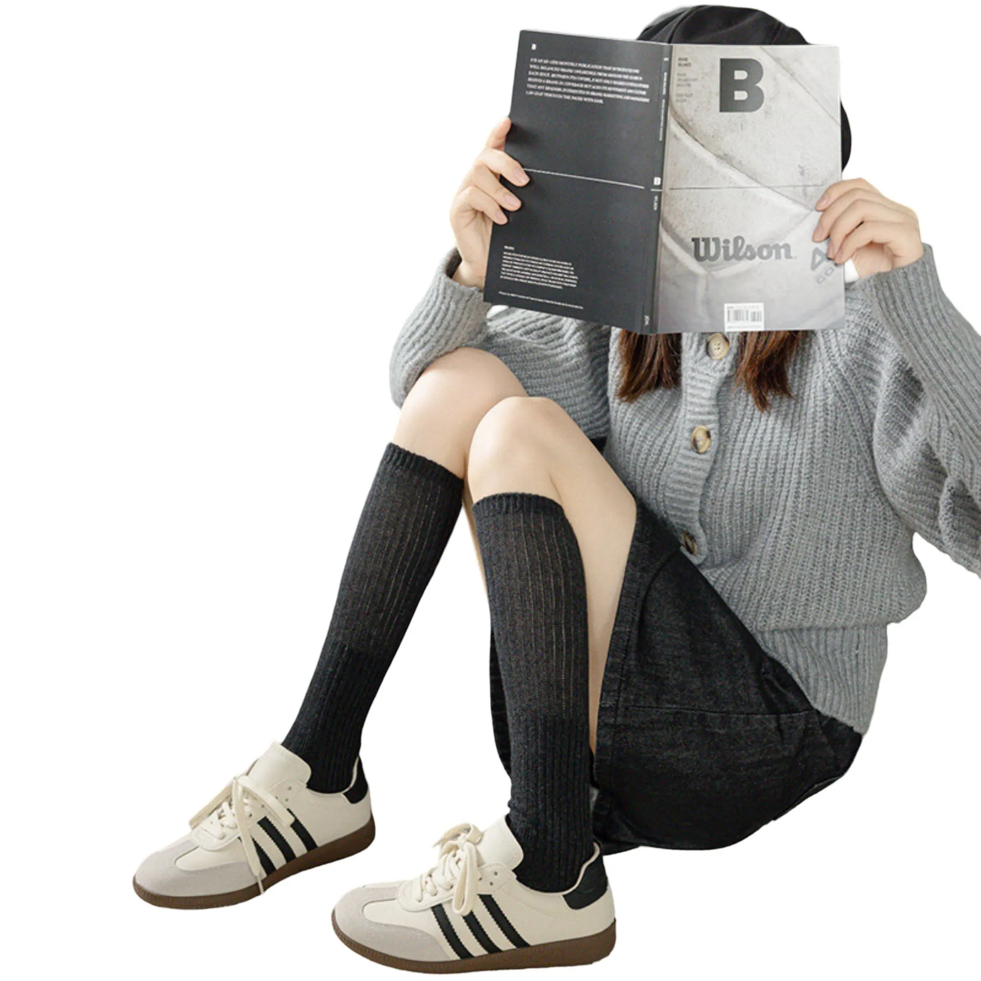 Anna-Kaci Women's Ribbed Knee-High Socks 4 or 6 Pair Soft Stretch Knit Classic Tall Length Everyday Style sold by Anna-Kaci product image thumbnail 4