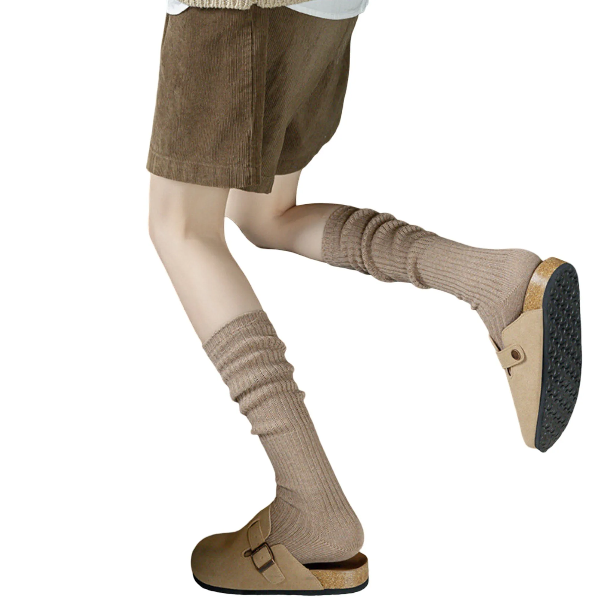 Anna-Kaci Women's Ribbed Knee-High Socks 4 or 6 Pair Soft Stretch Knit Classic Tall Length Everyday Style sold by Anna-Kaci product image thumbnail 2