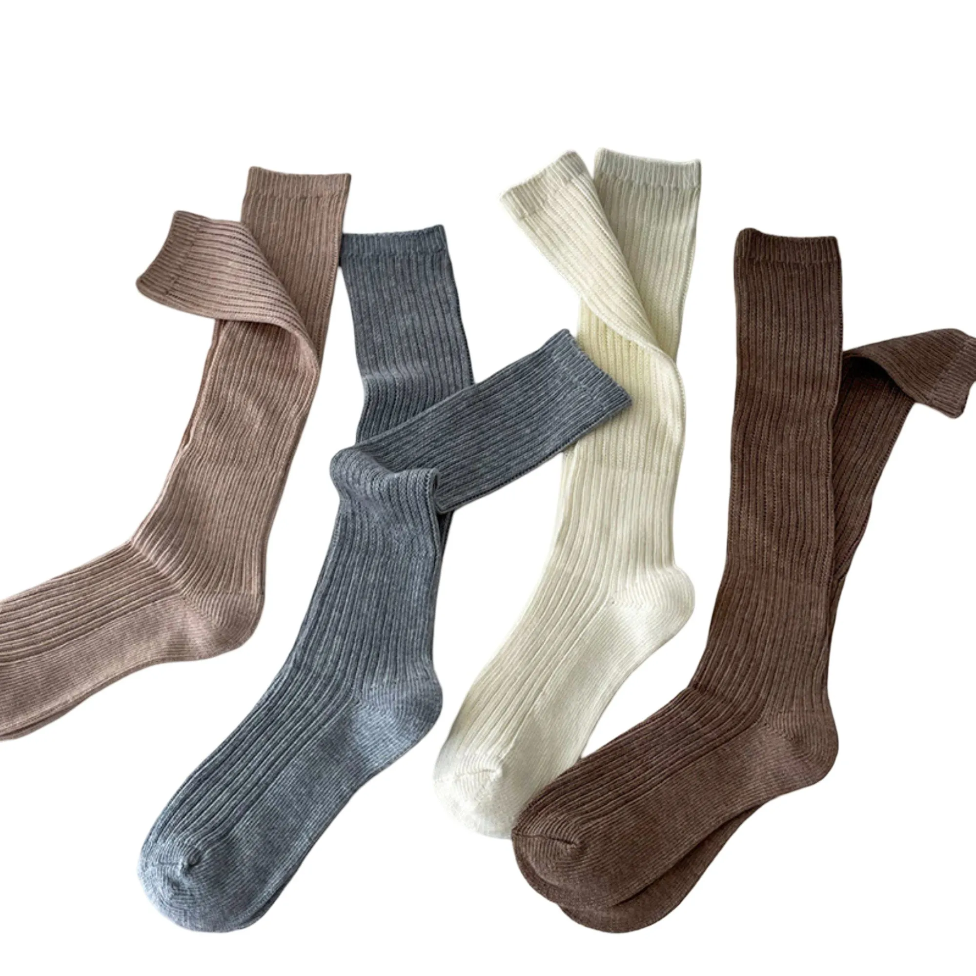 Anna-Kaci Women's Ribbed Knee-High Socks 4 or 6 Pair Soft Stretch Knit Classic Tall Length Everyday Style sold by Anna-Kaci product image thumbnail 3