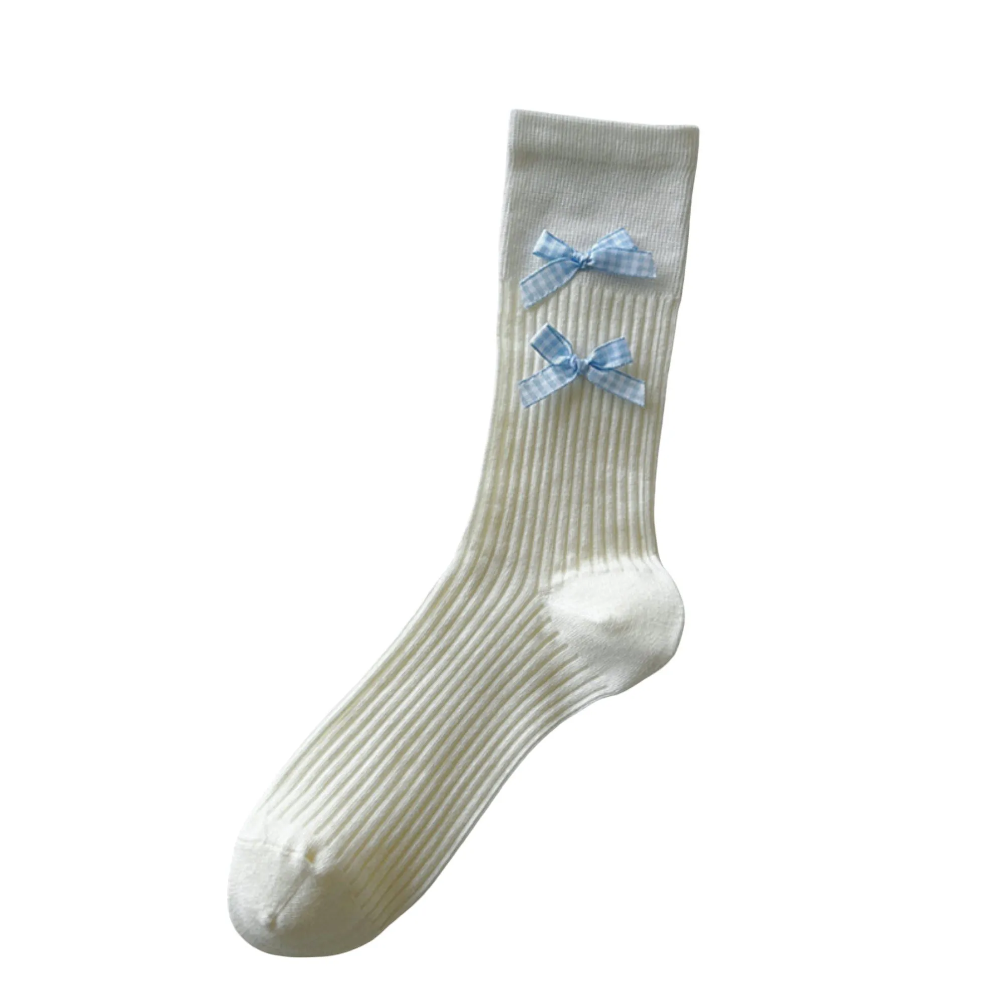 Anna-Kaci Women's 4-Pair Ribbed Crew Socks with Bow Details Soft Stretch Knit Classic Everyday Style sold by Anna-Kaci product image thumbnail 2