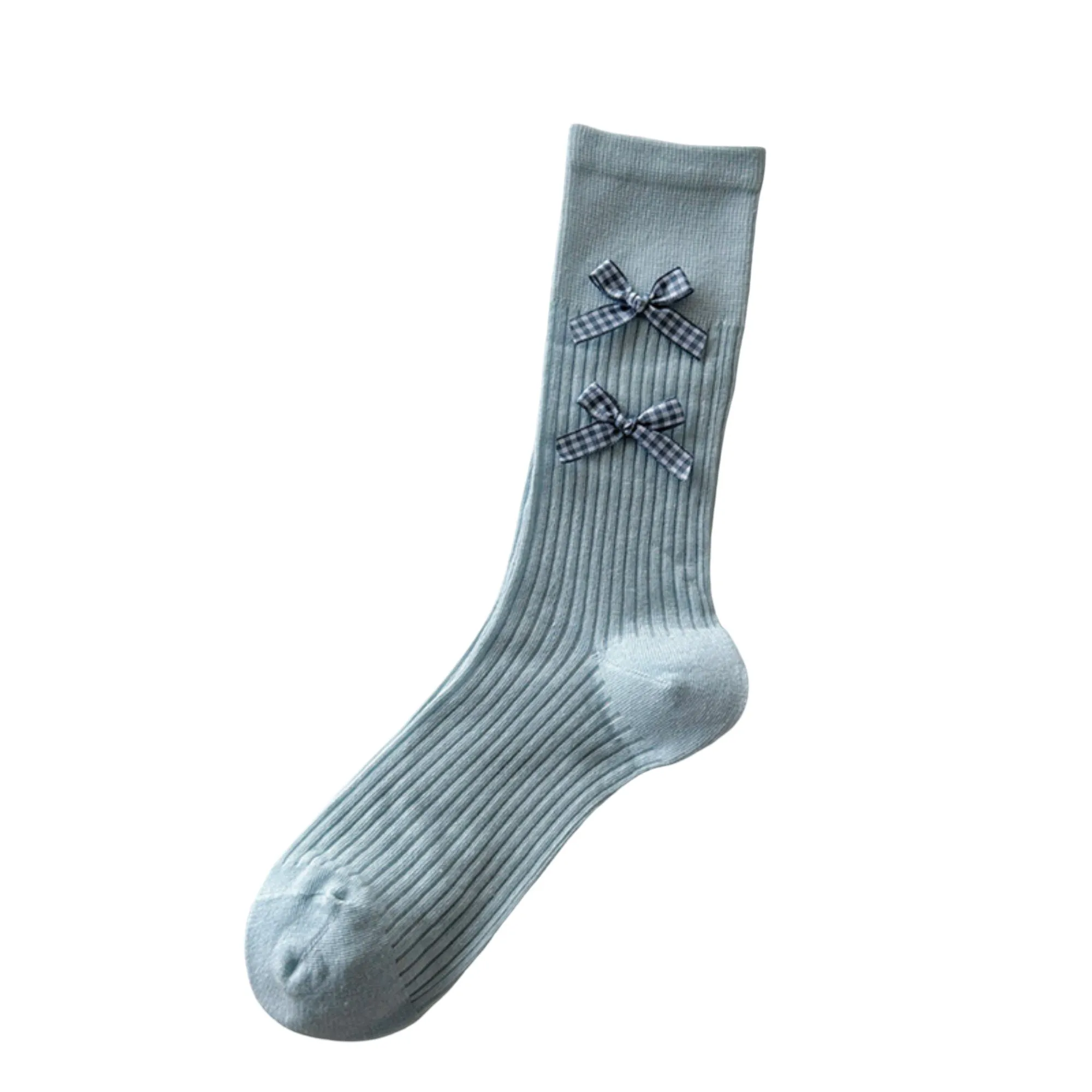 Anna-Kaci Women's 4-Pair Ribbed Crew Socks with Bow Details Soft Stretch Knit Classic Everyday Style sold by Anna-Kaci product image thumbnail 3