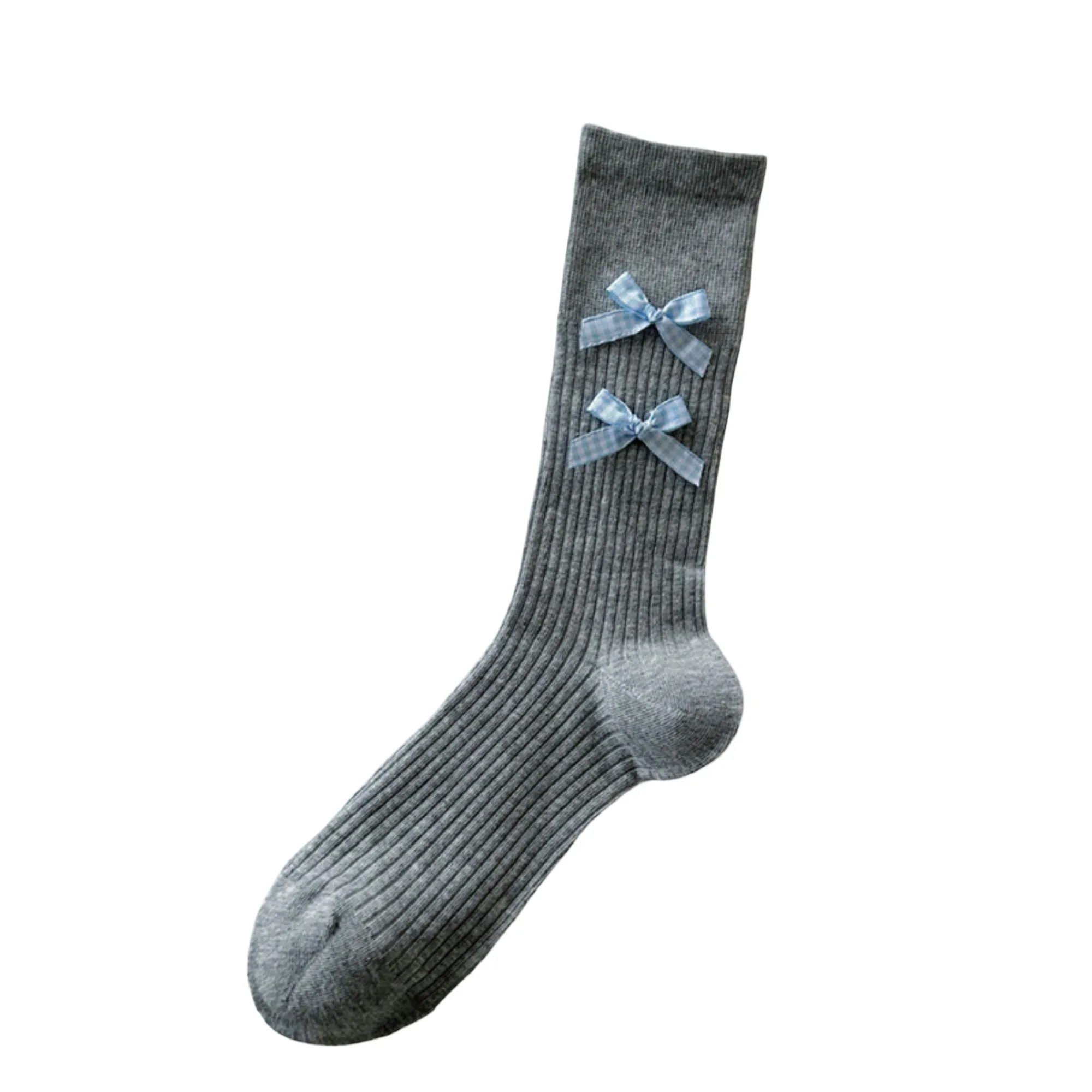 Anna-Kaci Women's 4-Pair Ribbed Crew Socks with Bow Details Soft Stretch Knit Classic Everyday Style sold by Anna-Kaci product image thumbnail 4