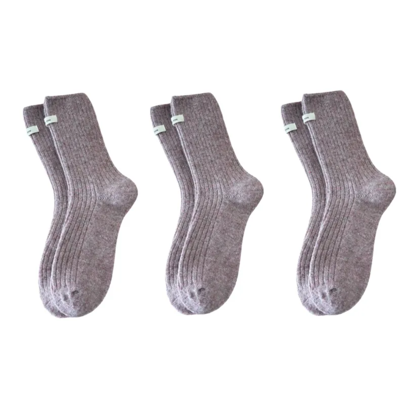 Anna-Kaci Women's 3-Pair Ribbed Crew Socks Set Soft Stretch Knit Fabric Minimal Everyday Comfort Socks sold by Anna-Kaci