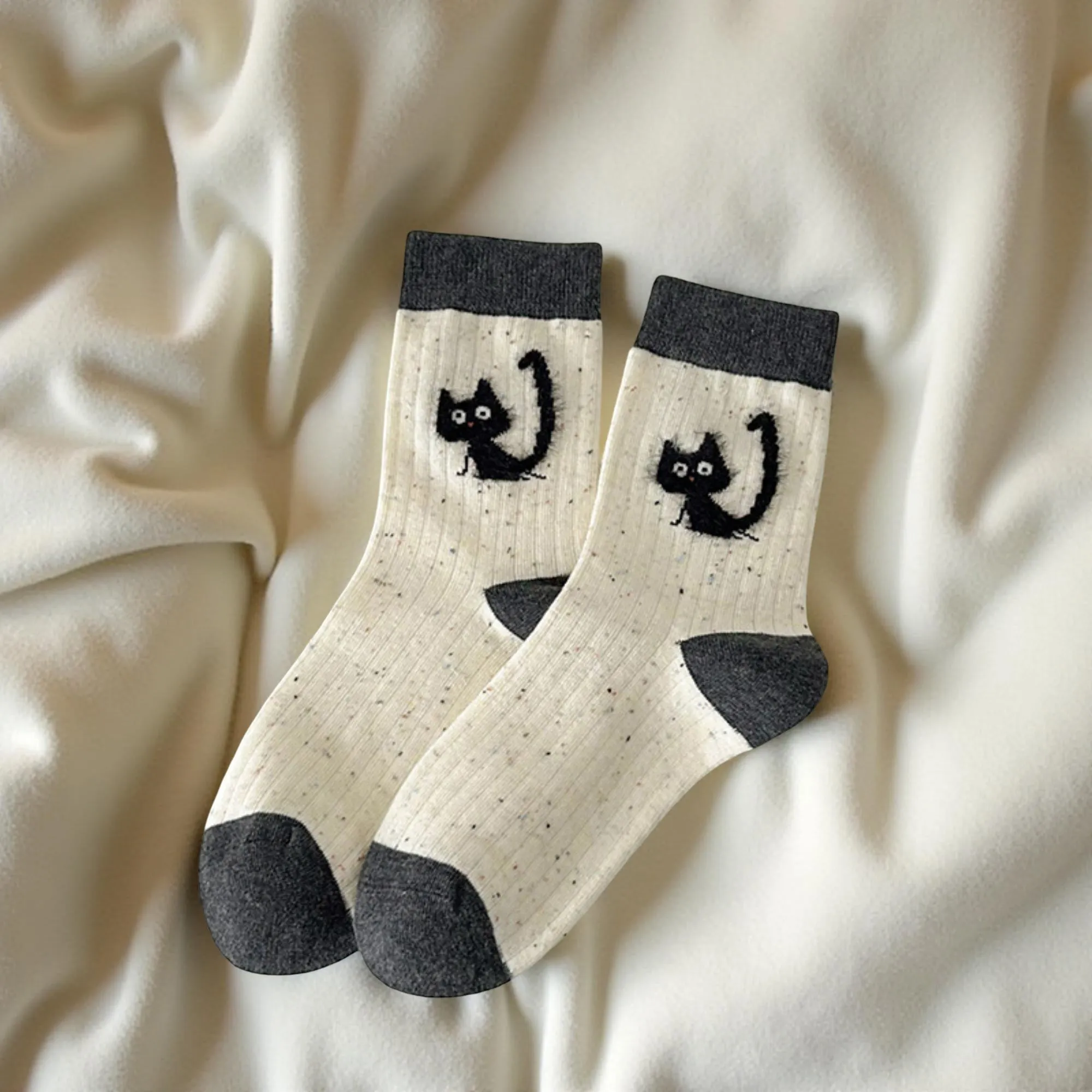 Anna-Kaci Women's 3-Pair Ribbed Crew Socks Set with Playful Animal Motifs Soft Stretch Fabric Everyday Fashion Socks sold by Anna-Kaci product image thumbnail 2