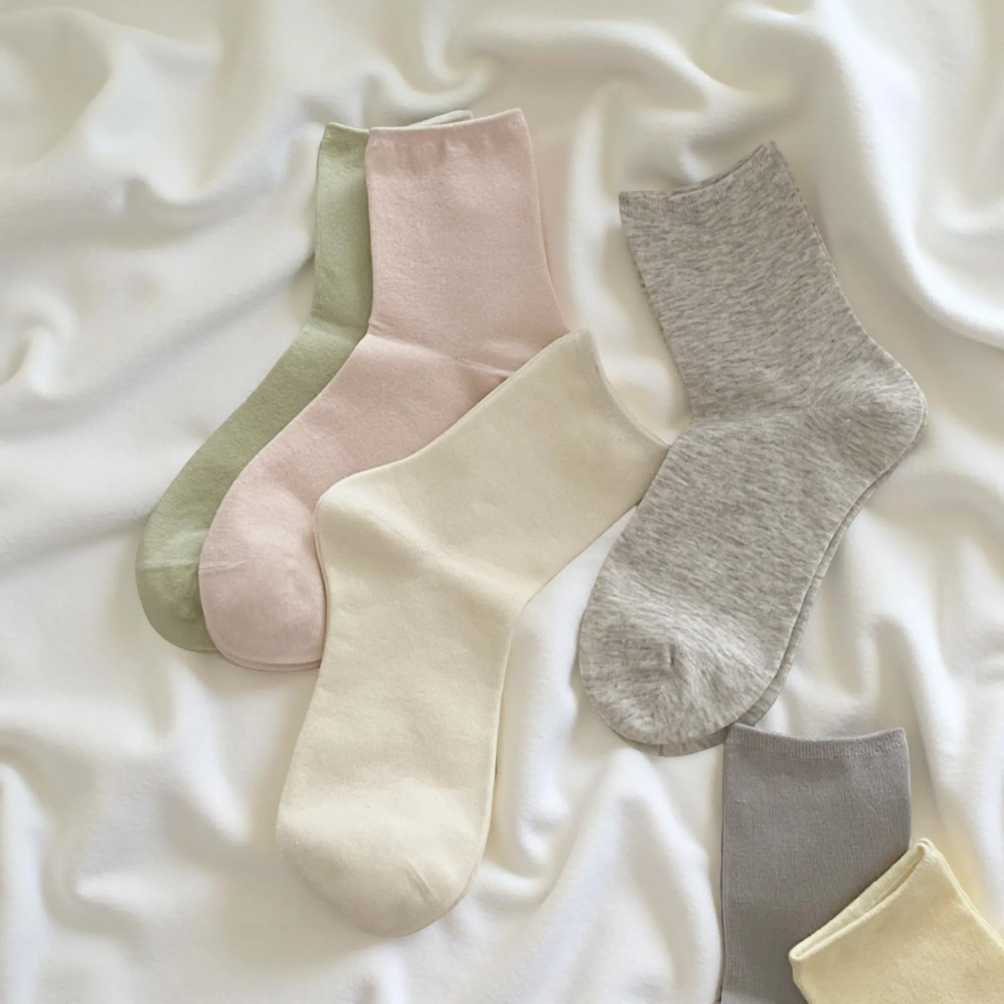 Anna-Kaci Women's 4-Pair Crew Socks Set Smooth Knit Stretch Fabric Lightweight Everyday Essentials sold by Anna-Kaci product image thumbnail 4