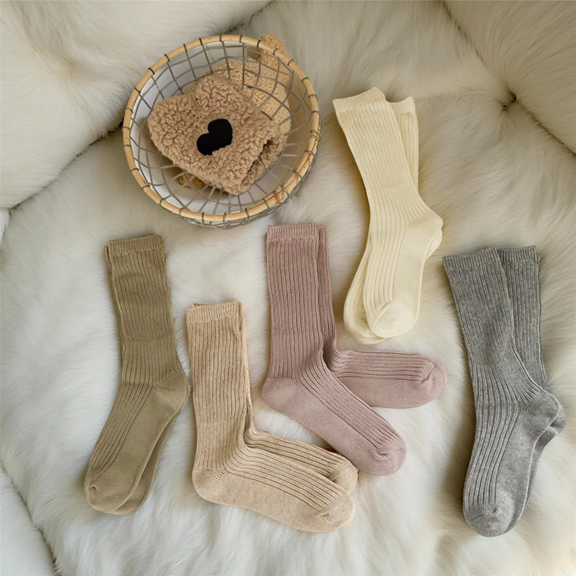 Anna-Kaci Women's 5-Pair Ribbed Crew Socks Set Soft Stretch Knit Minimalist Design Comfortable Everyday Wear sold by Anna-Kaci product image thumbnail 3