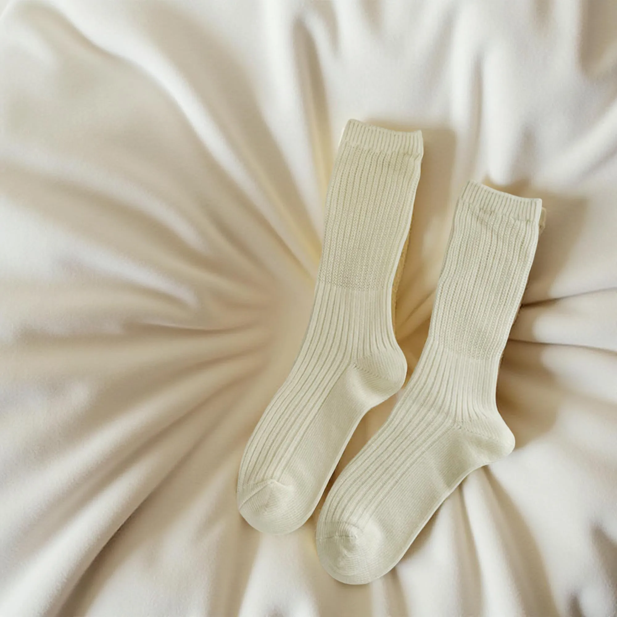 Anna-Kaci Women's 5-Pair Ribbed Crew Socks Set Soft Stretch Knit Minimalist Design Comfortable Everyday Wear sold by Anna-Kaci product image thumbnail 4