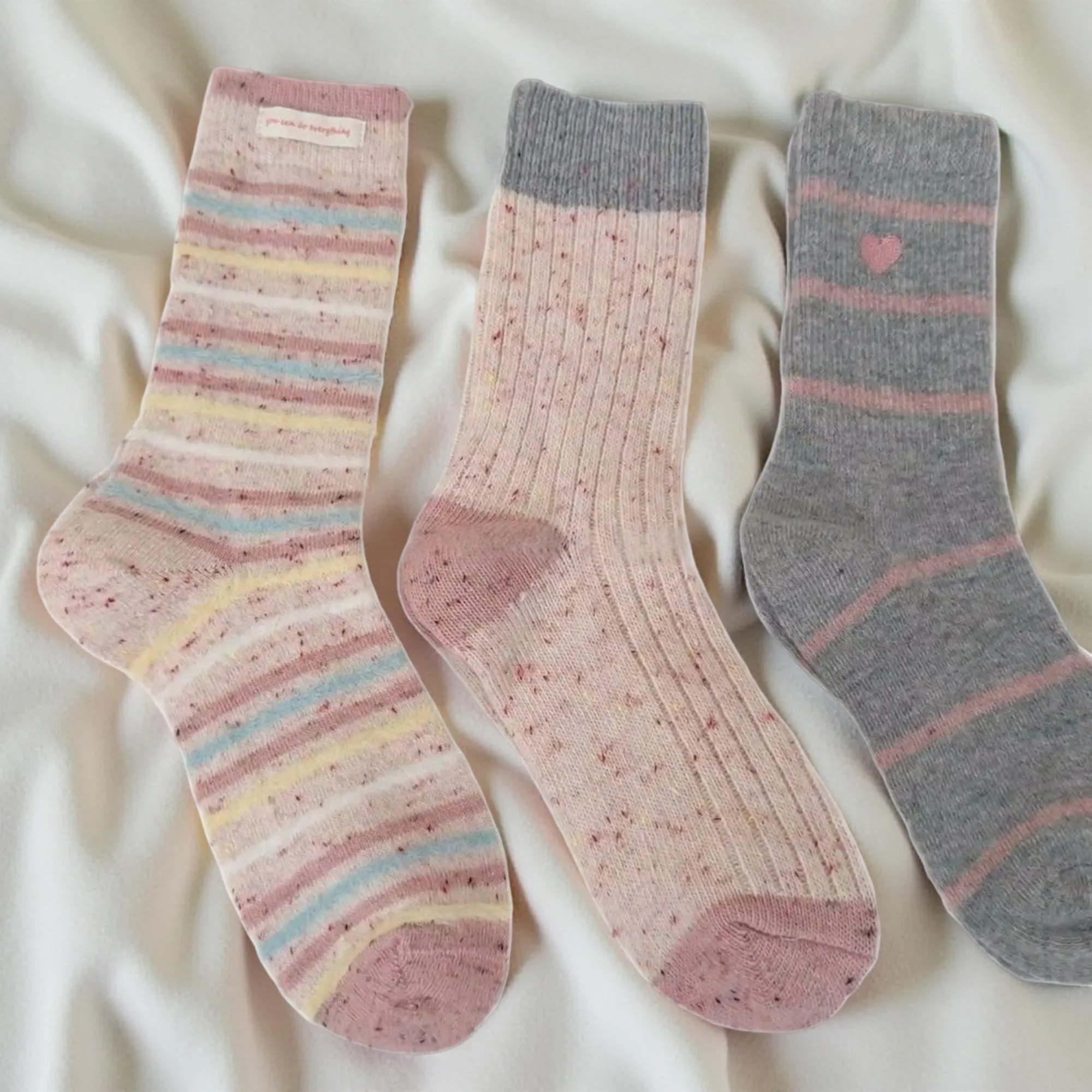 Anna-Kaci Women's 5-Pair Ribbed Knit Crew Socks with Mixed Patterns and Soft Cotton Pouch sold by Anna-Kaci product image thumbnail 2