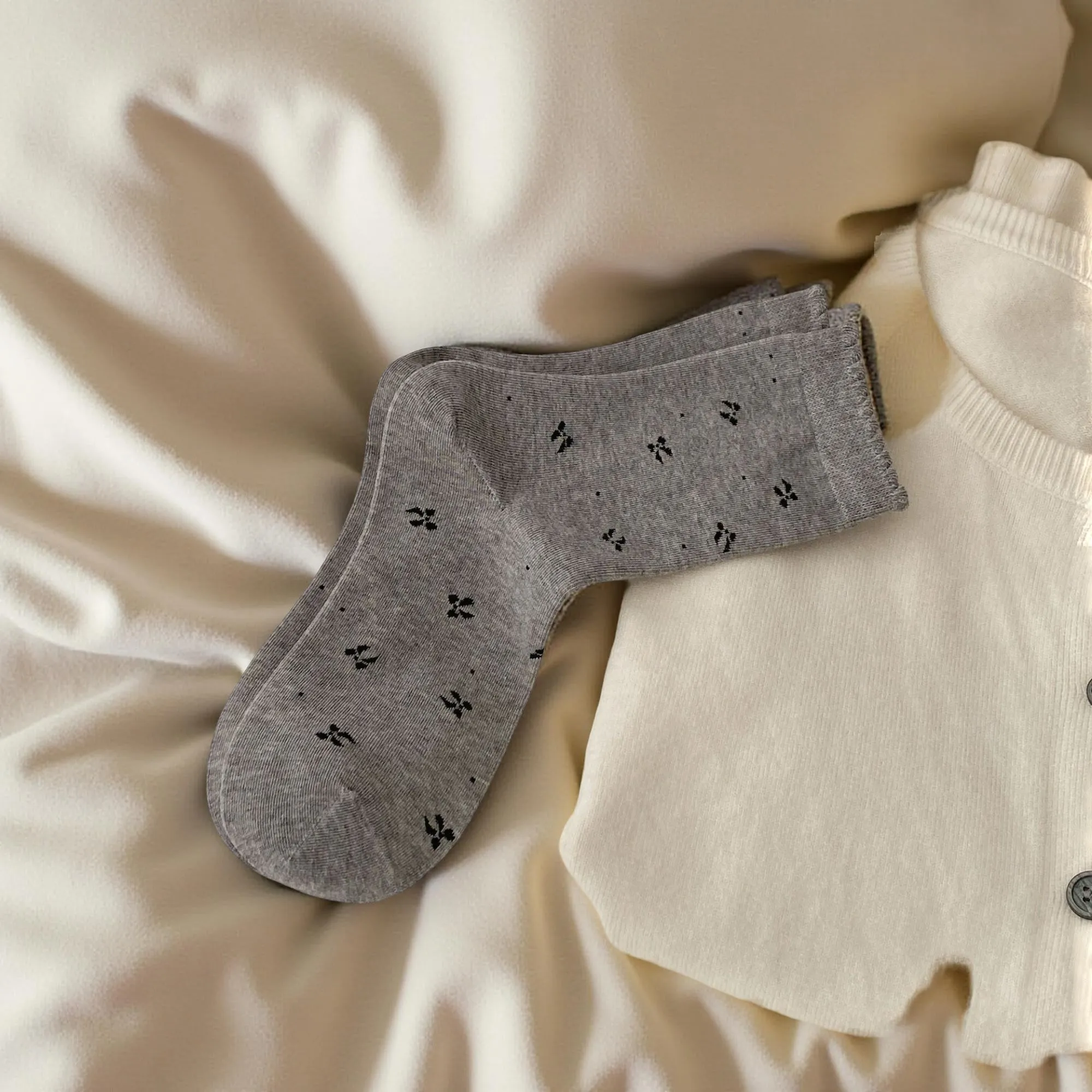 Anna-Kaci Women's 6-Pair Knit Crew Socks with Bow Detail Mixed Patterns Soft Stretch Casual Everyday Socks sold by Anna-Kaci product image thumbnail 4