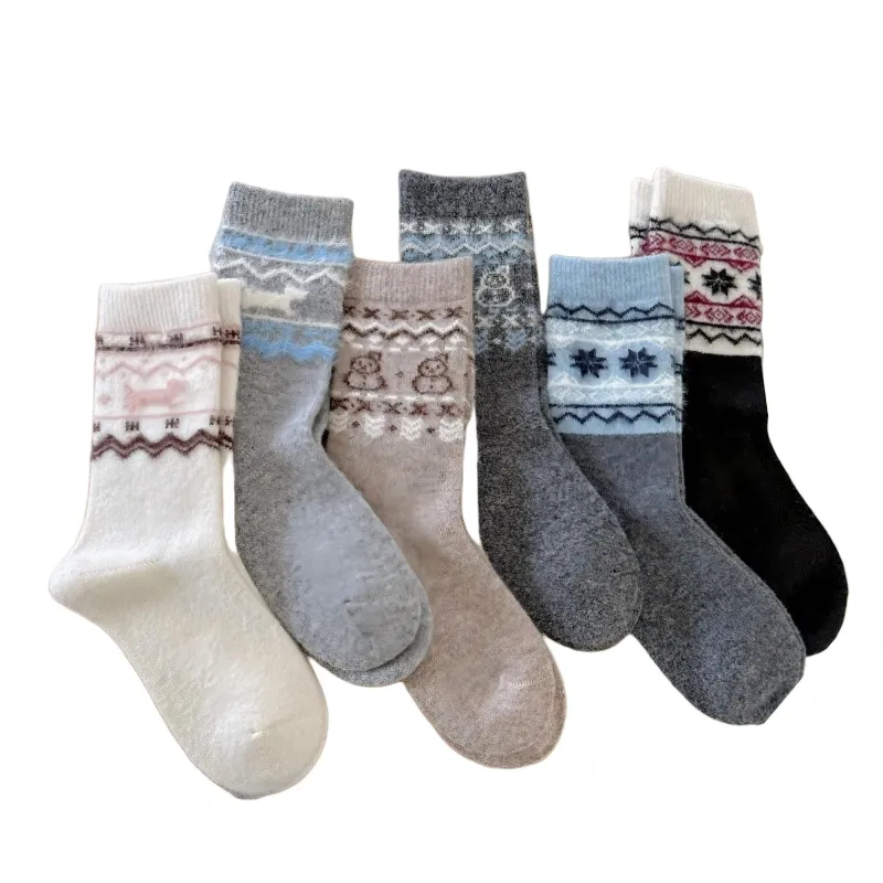 Anna-Kaci Women's Fair Isle Knit Crew Socks 6-Pair Set Soft Stretch Cozy Patterned Socks for Everyday Wear sold by Anna-Kaci
