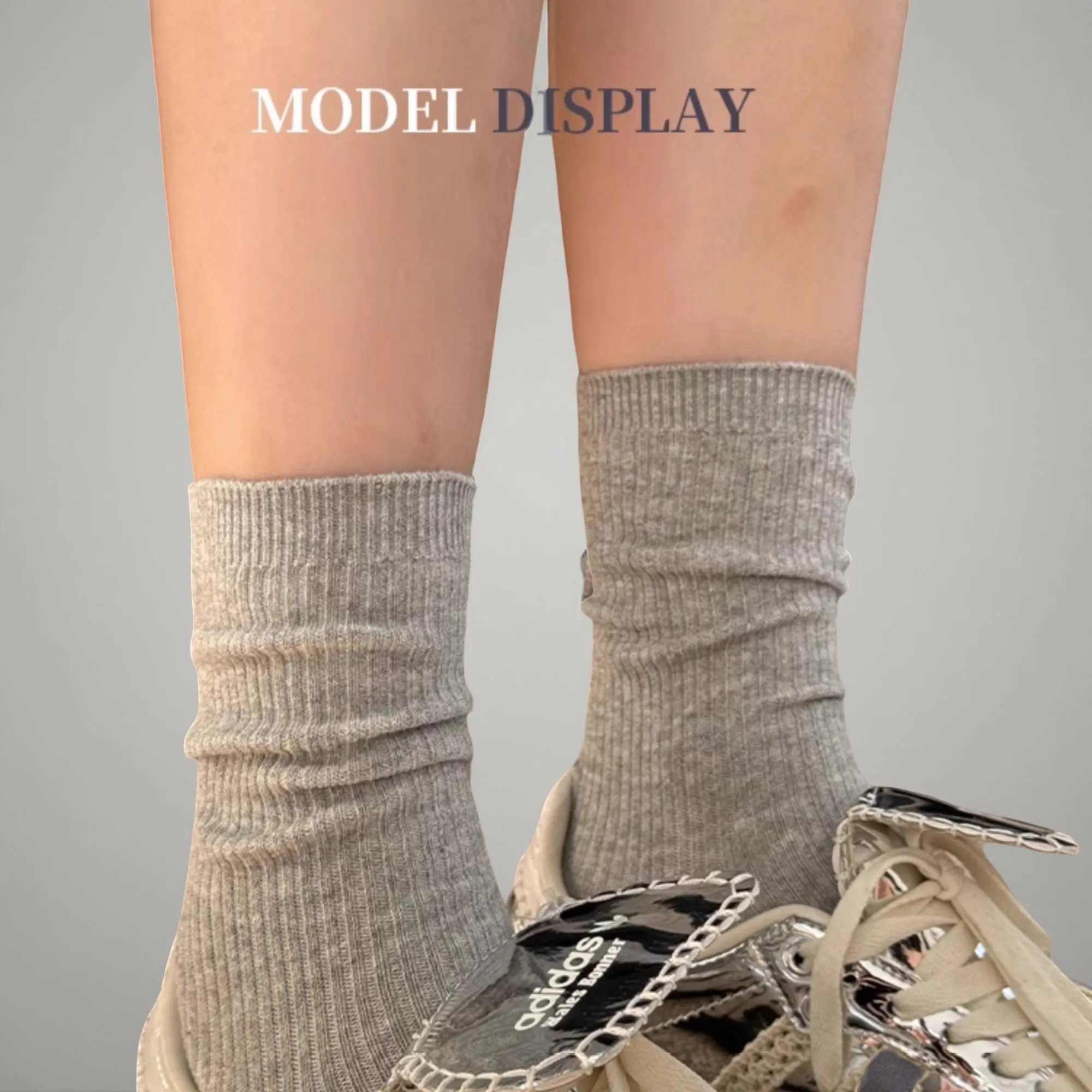 Anna-Kaci Women's 4-Pair Ribbed Knit Crew Socks Soft Stretch Everyday Essential Socks for Casual Wear and Layering sold by Anna-Kaci product image thumbnail 3