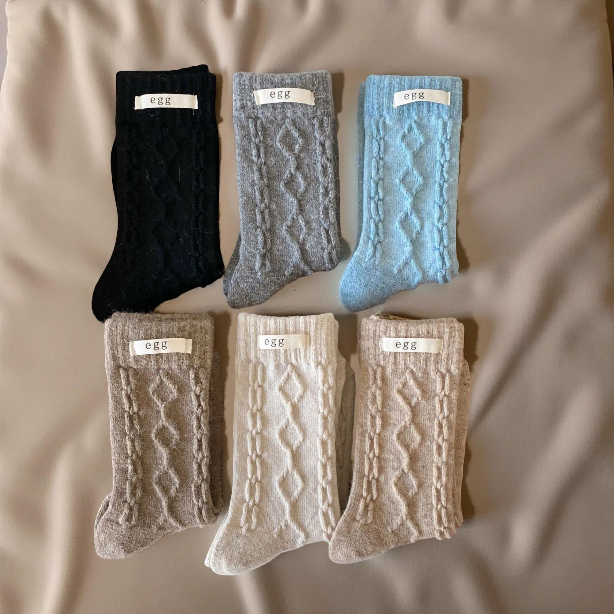 Anna-Kaci Women's 6-Pair Cable Knit Crew Socks Soft Stretch Cozy Ribbed Texture Everyday Cold Weather Socks for Gifting sold by Anna-Kaci product image thumbnail 4