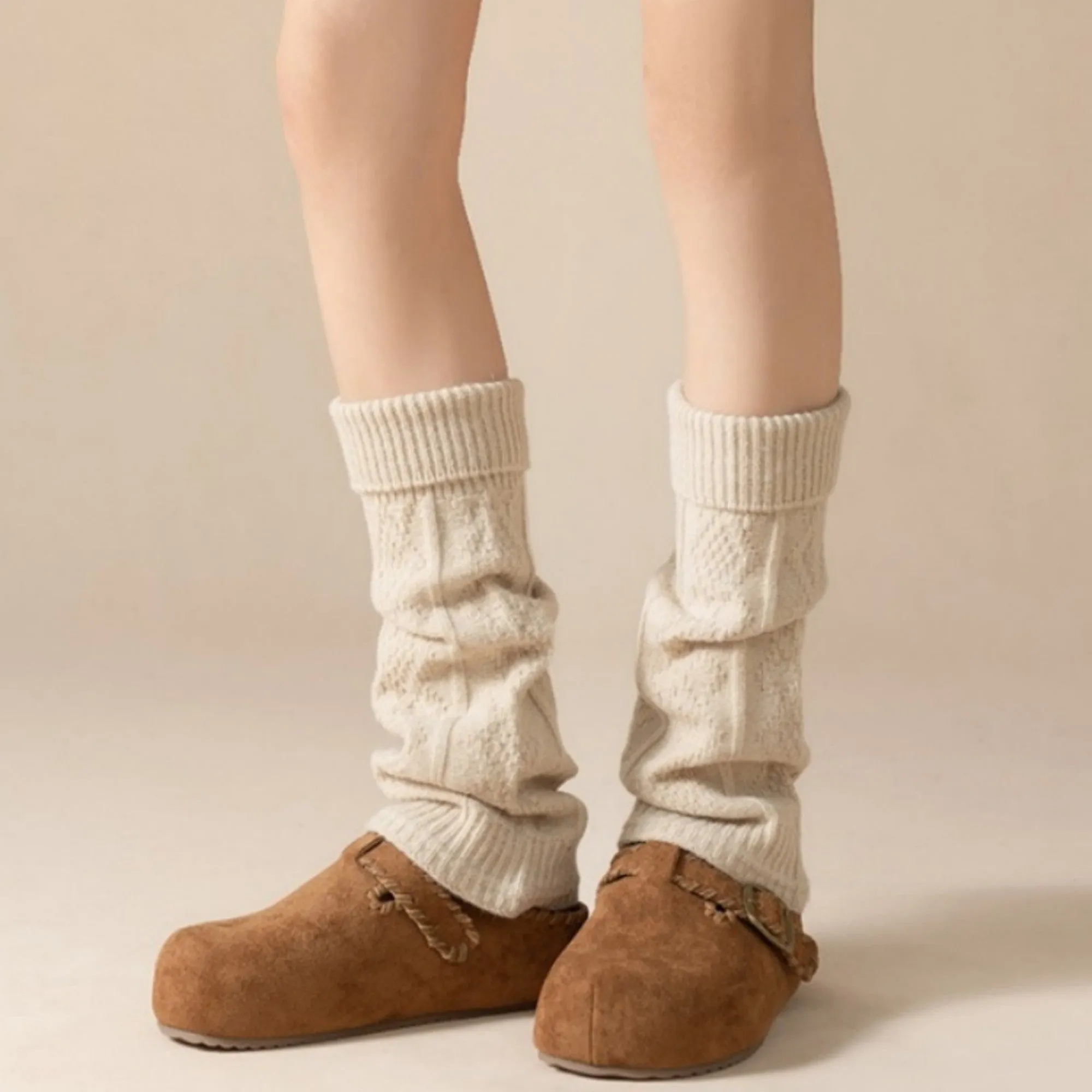 Anna-Kaci Women's Knit Leg Warmers with Textured Cable Pattern Soft Stretch Fabric and Slouchy Layered Fit sold by Anna-Kaci product image thumbnail 3