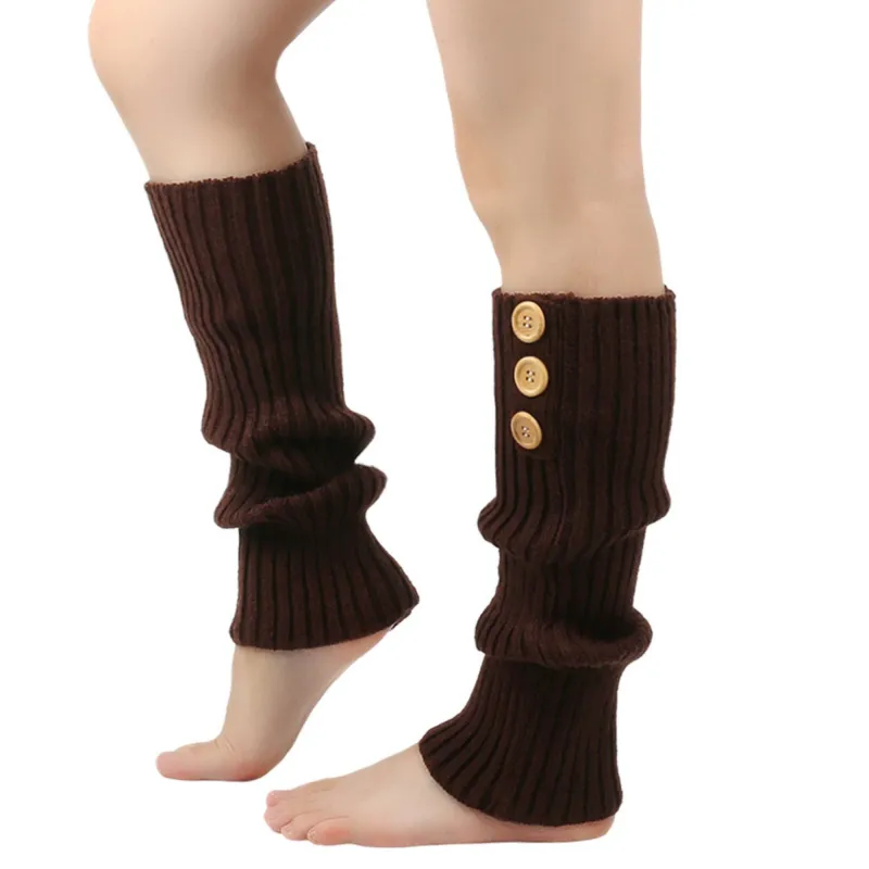 Anna-Kaci Women's Knit Leg Warmers with Decorative Button Detail Ribbed Texture Soft Stretch Fabric and Slouchy Fit made by Anna-Kaci