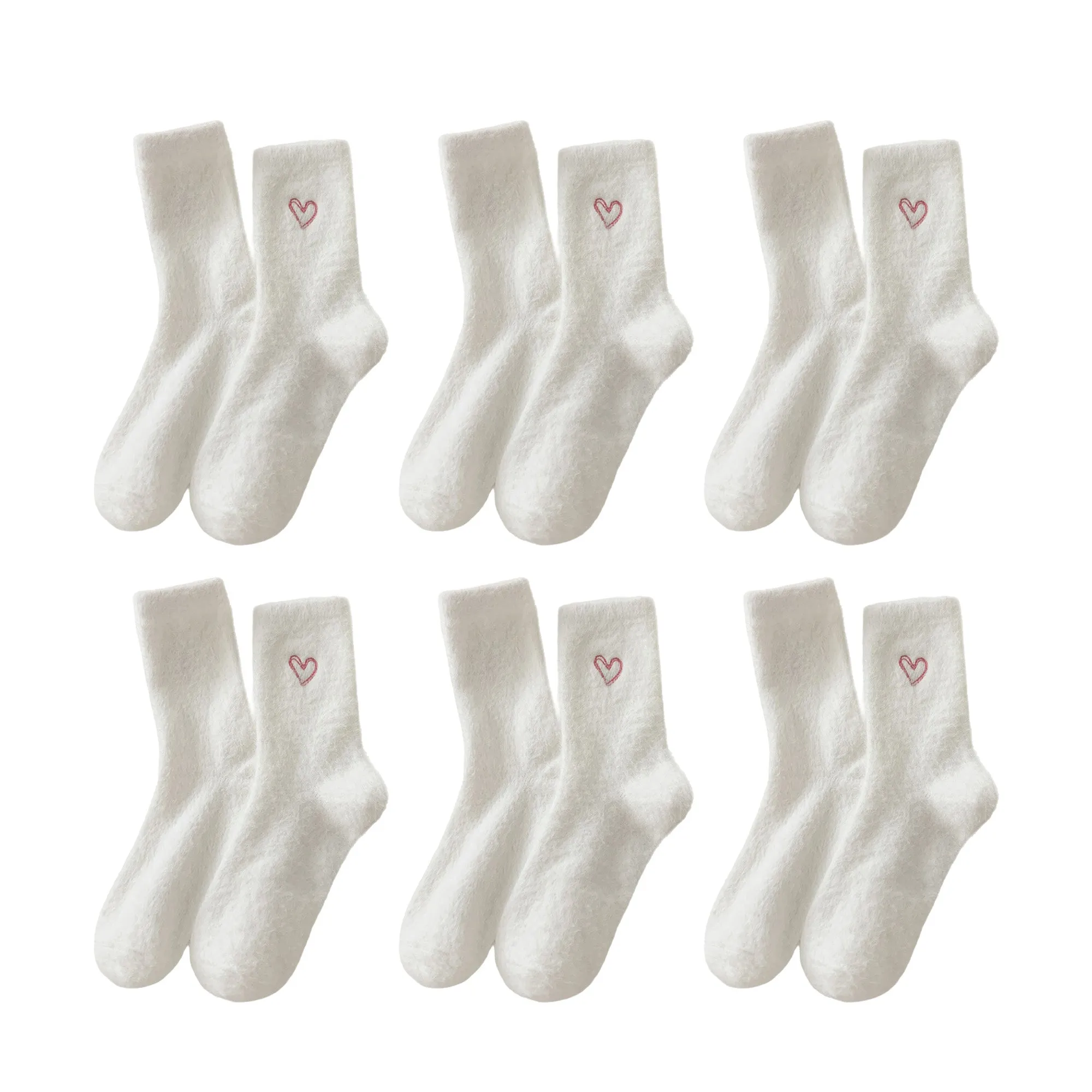 Anna-Kaci Womens Warm Crew Socks 6 Pairs Soft Thermal Valentine Comfort Cozy Winter Wear sold by Anna-Kaci