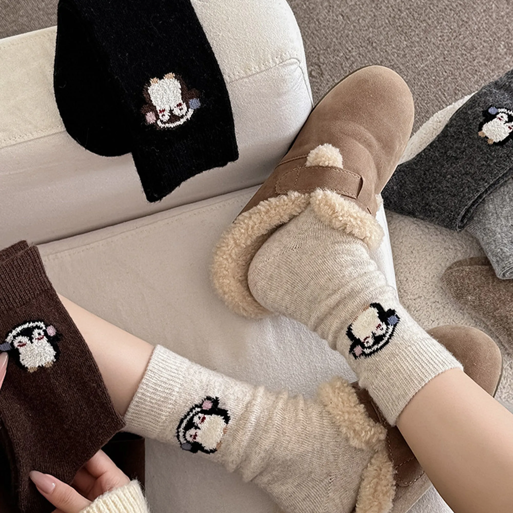 Anna-Kaci Womens Soft Cotton Crew Socks 6 Pairs Cute Animal Embroidery Comfortable sold by Anna-Kaci product image thumbnail 3