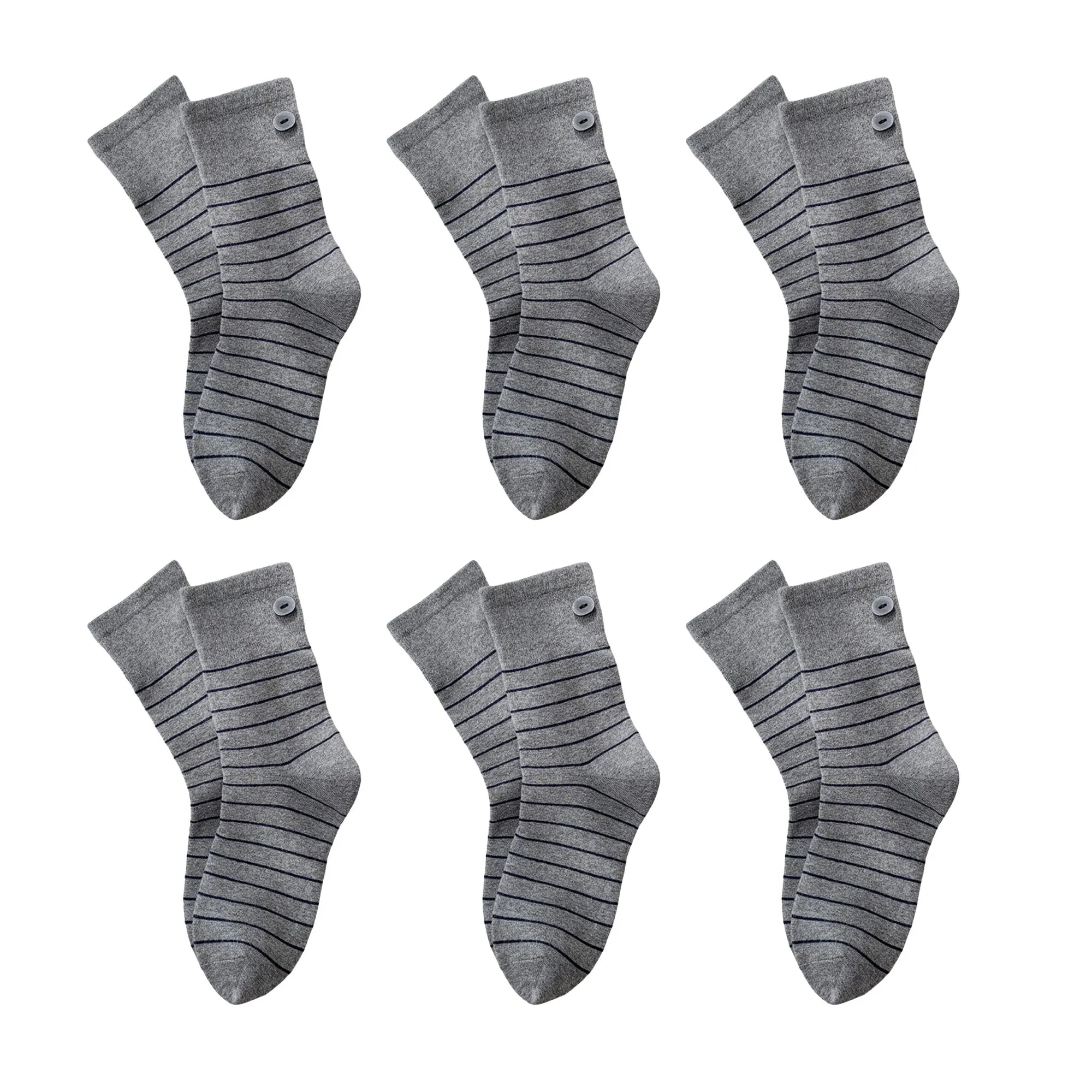 Anna-Kaci Womens Cotton Crew Socks 6 Pair Pack Striped Accent Soft Breathable sold by Anna-Kaci product image thumbnail 5