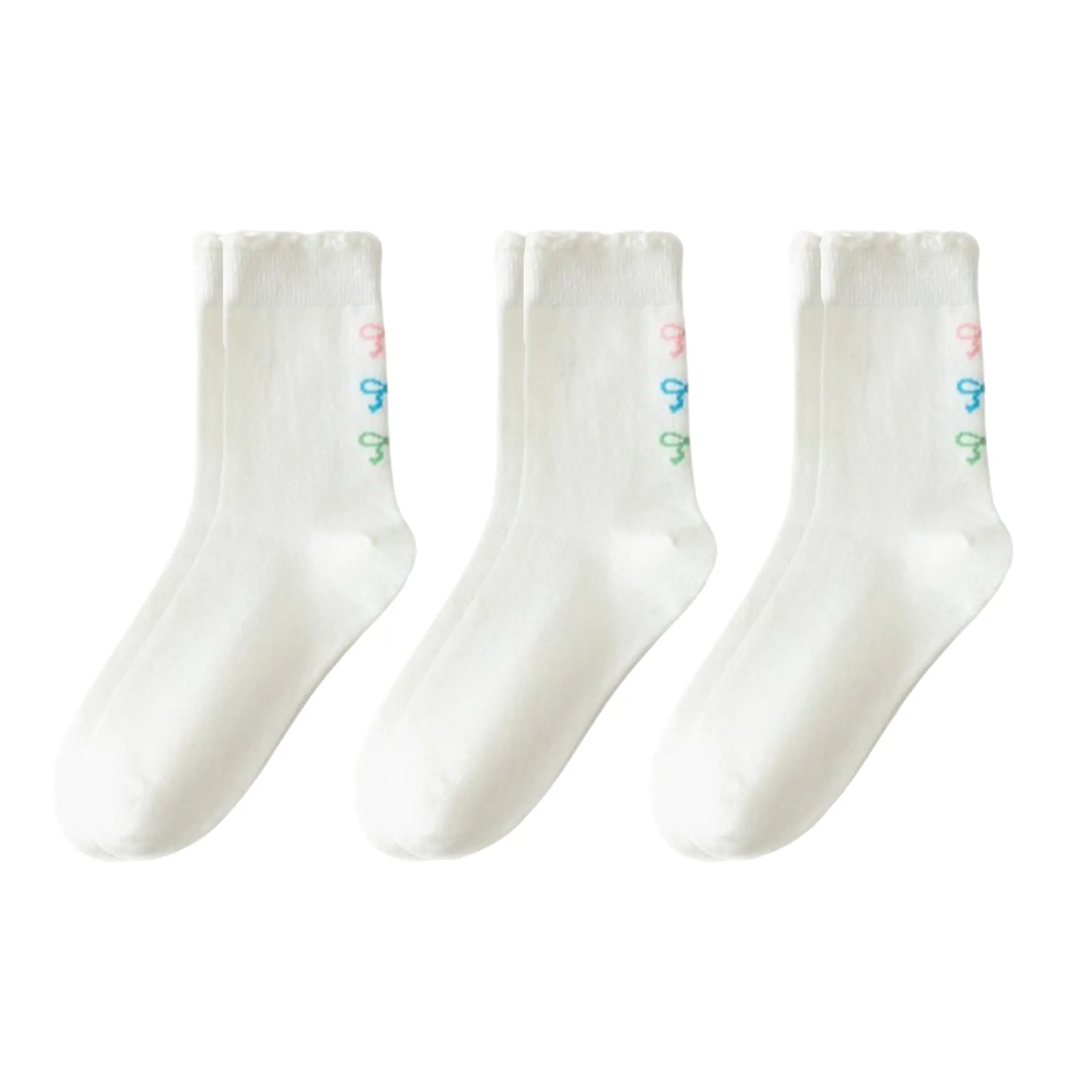 Anna-Kaci 3-Pack Womens Cotton Ruffle Crew Socks with Cute Pattern Design sold by Anna-Kaci product image thumbnail 4