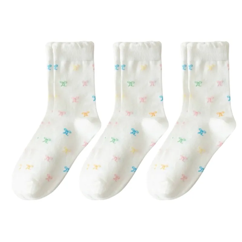 Anna-Kaci 3-Pack Womens Cotton Ruffle Crew Socks with Cute Pattern Design sold by Anna-Kaci