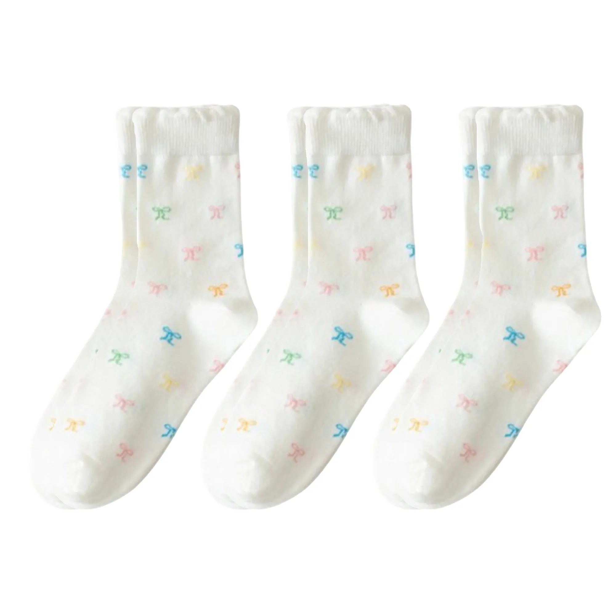 Anna-Kaci 3-Pack Womens Cotton Ruffle Crew Socks with Cute Pattern Design sold by Anna-Kaci