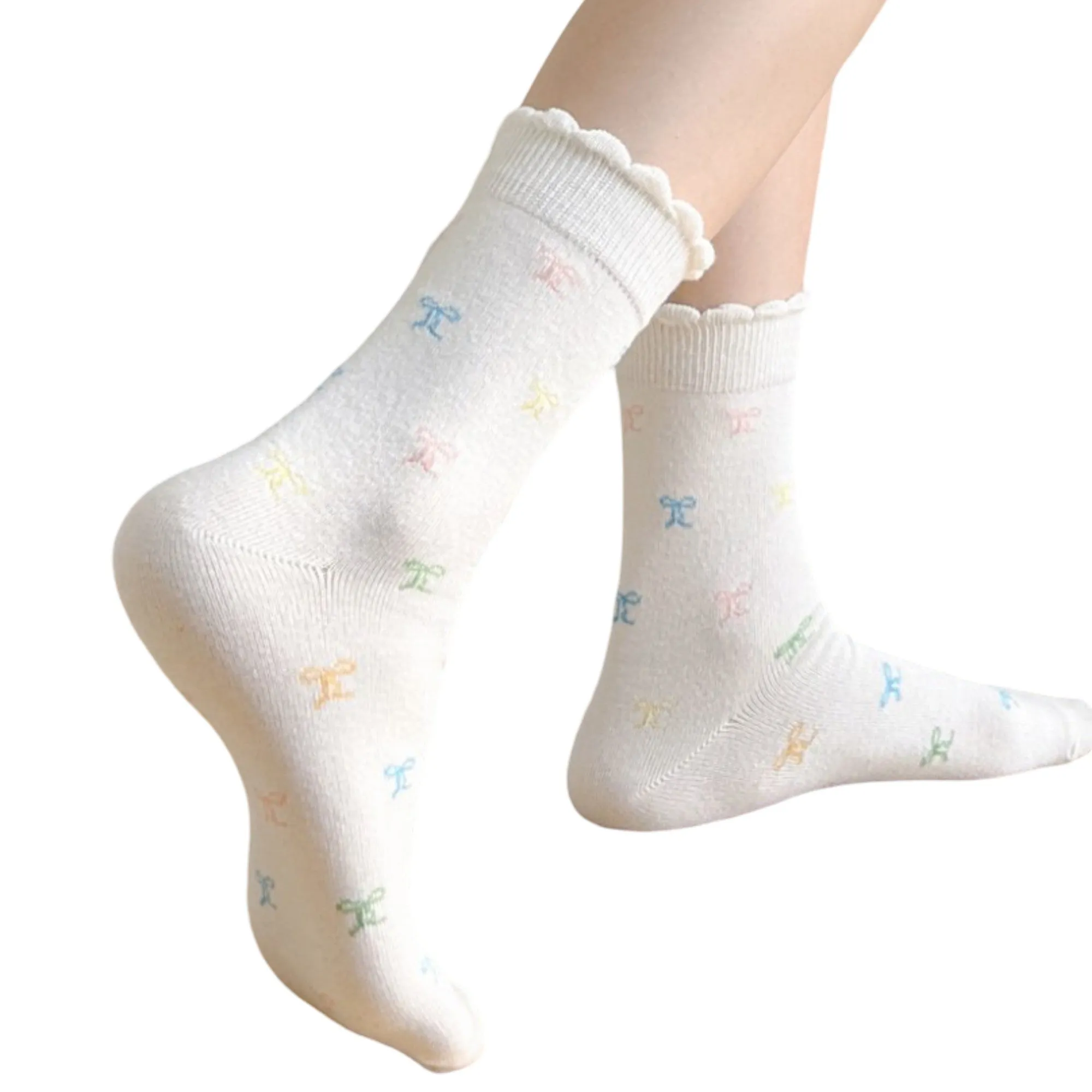 Anna-Kaci 3-Pack Womens Cotton Ruffle Crew Socks with Cute Pattern Design sold by Anna-Kaci product image thumbnail 2