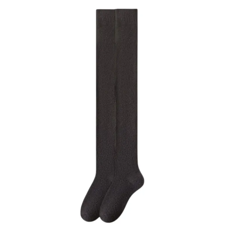 Anna-Kaci Plush Over The Knee High Elasticity Solid Color Thermal Socks made by Anna-Kaci