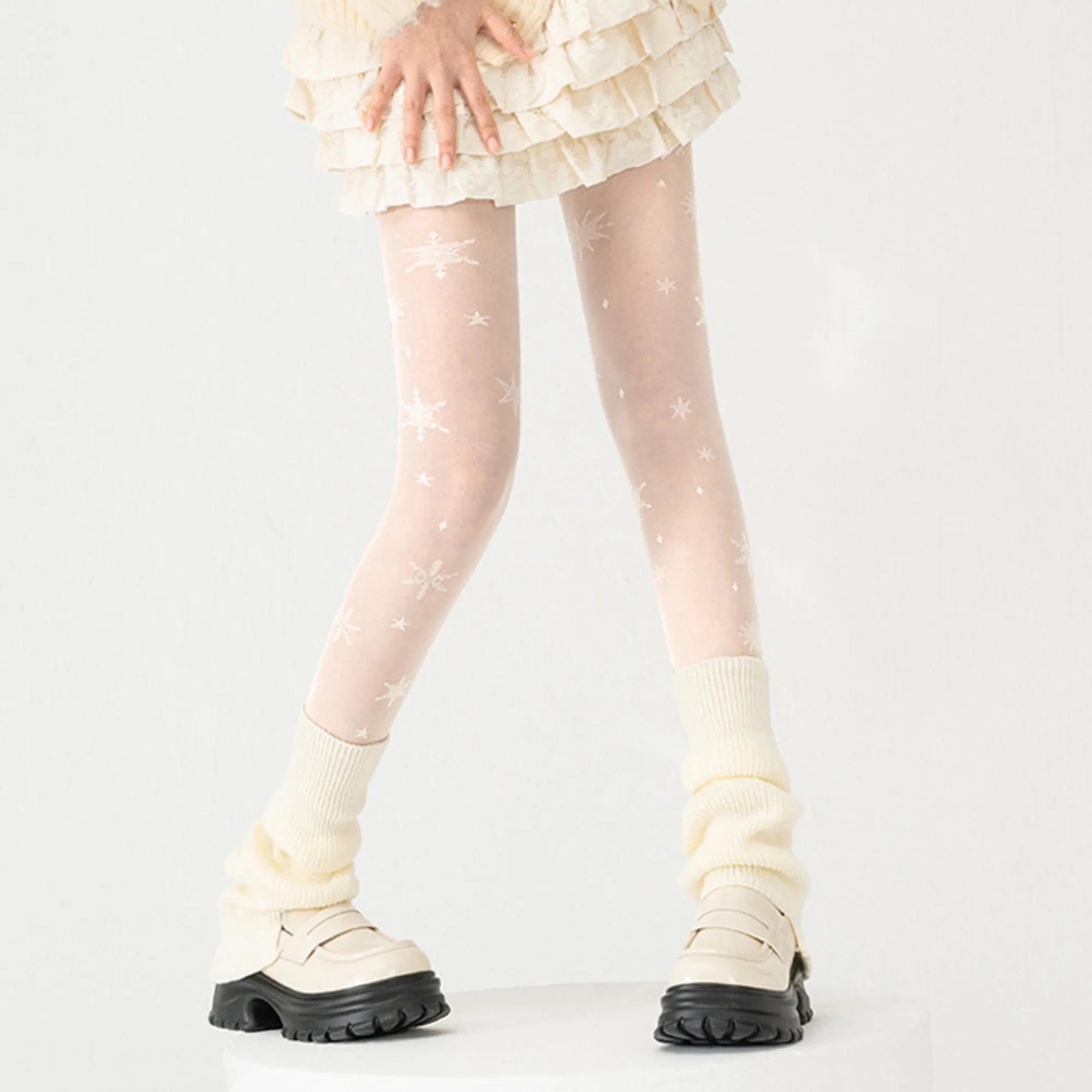 Anna-Kaci Sheer Star Pattern Tights with Soft Stretch Fit and Delicate Allover Celestial Design for Stylish Everyday Legwear sold by Anna-Kaci product image thumbnail 4