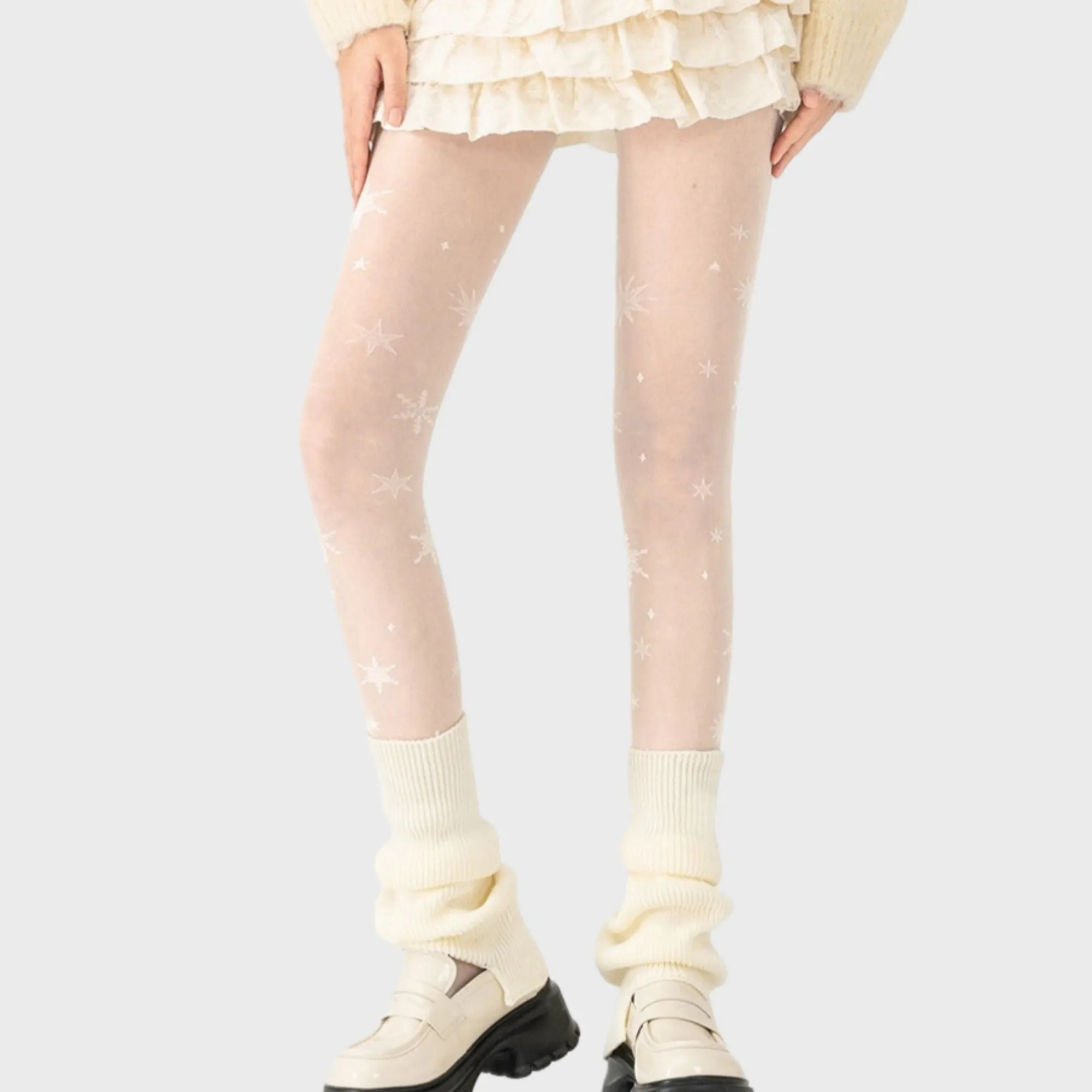 Anna-Kaci Sheer Star Pattern Tights with Soft Stretch Fit and Delicate Allover Celestial Design for Stylish Everyday Legwear sold by Anna-Kaci