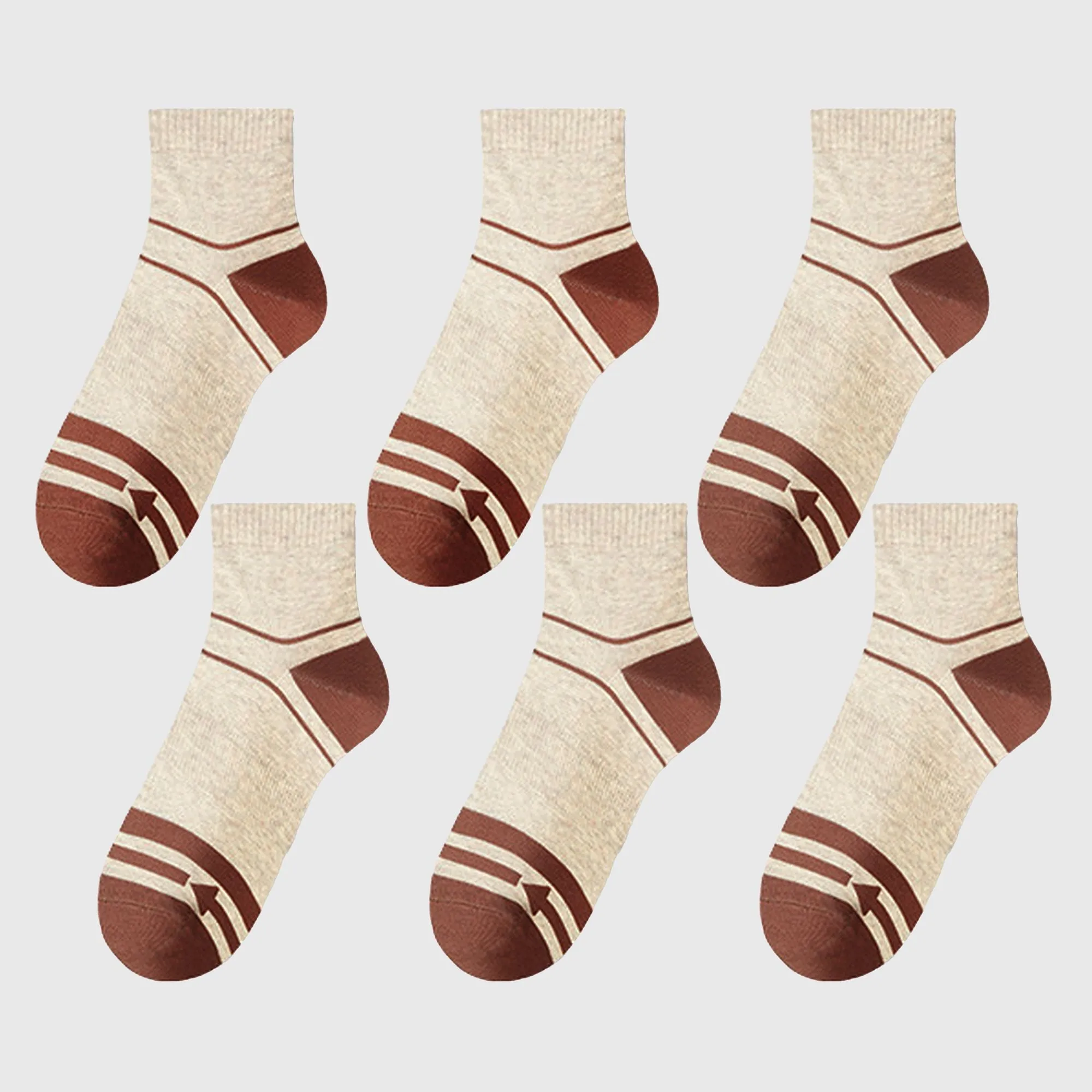 Anna-Kaci Men's 6pk Striped Ankle Socks sold by Anna-Kaci