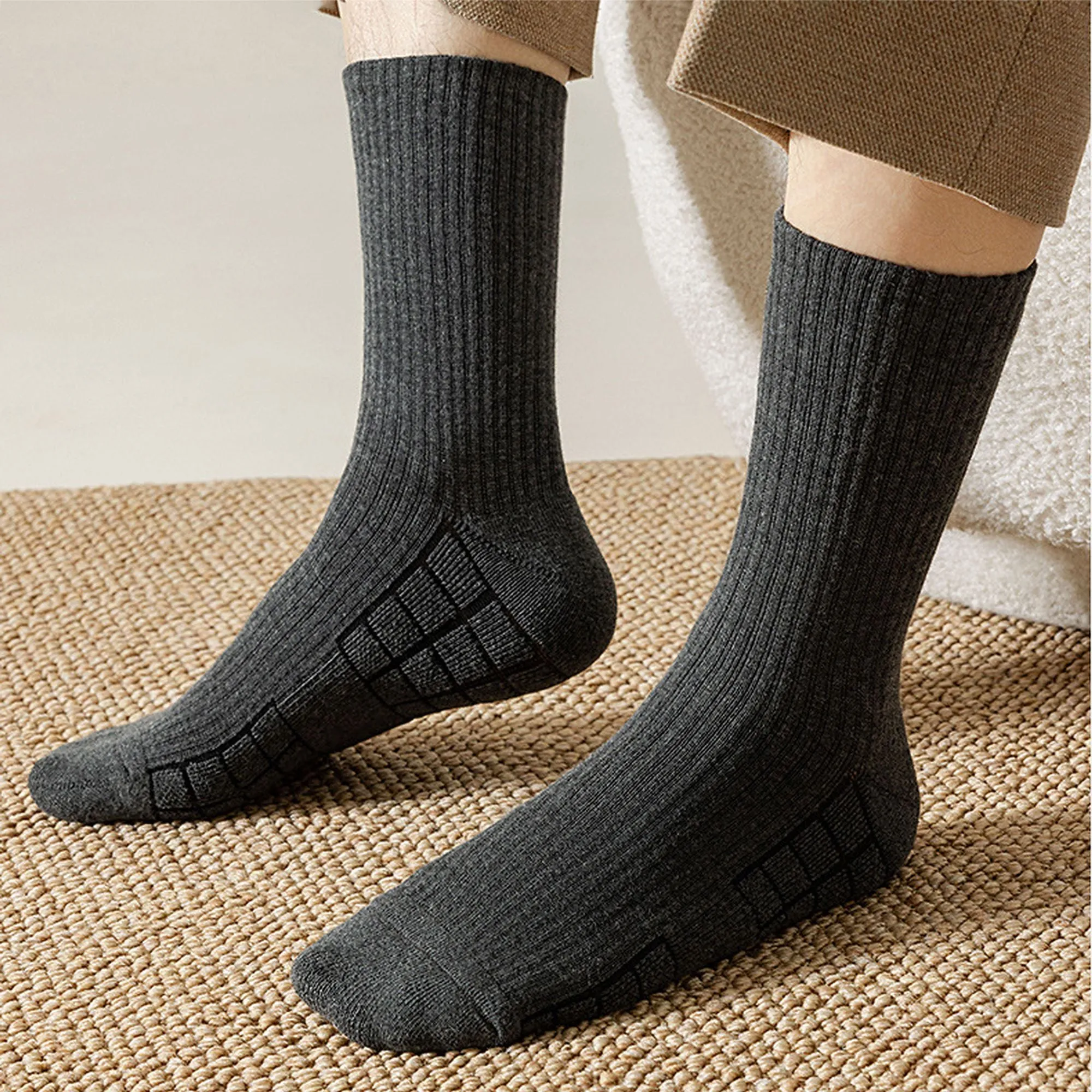 Anna-Kaci 6pk Men's Crew Socks with Non - Slip Sole sold by Anna-Kaci product image thumbnail 3