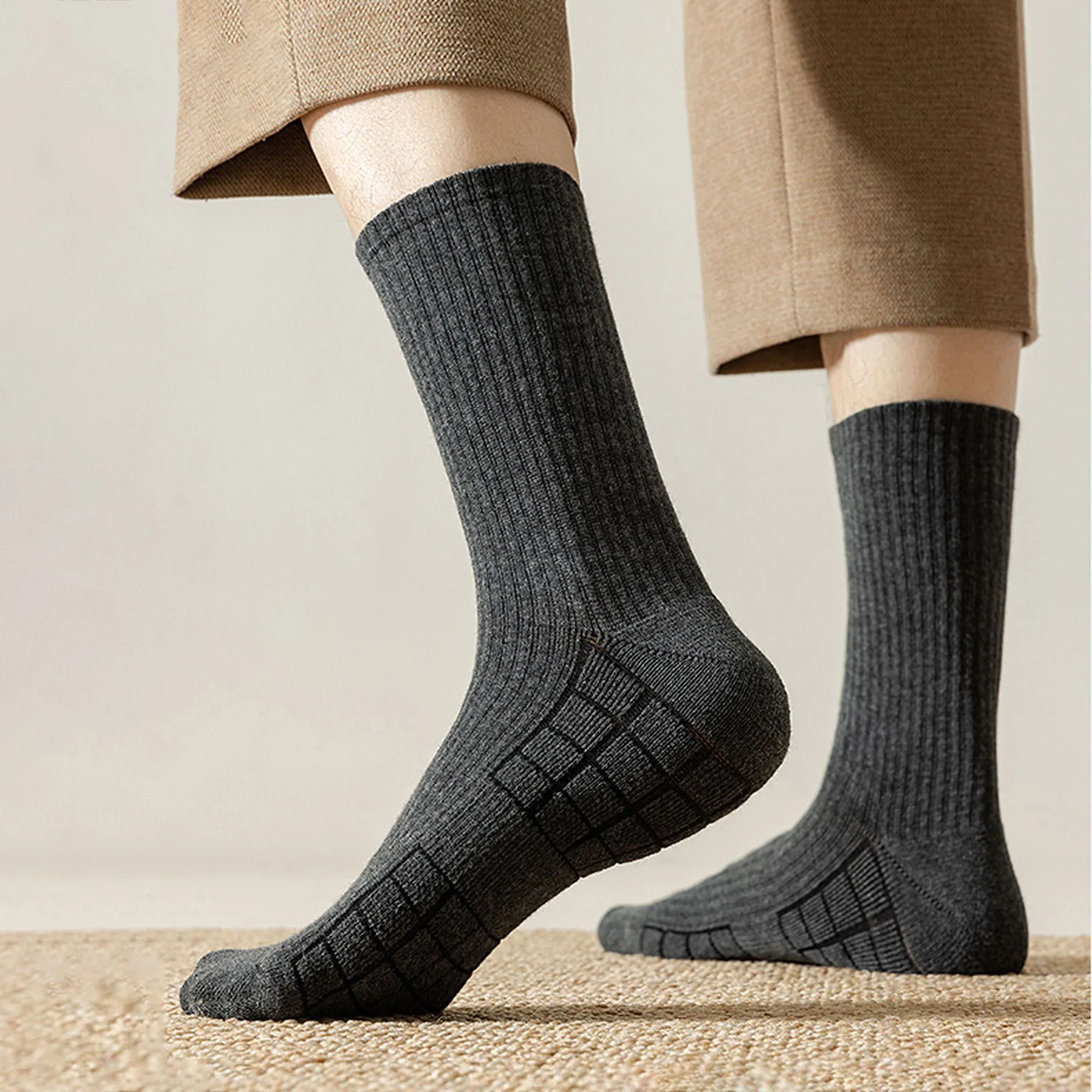 Anna-Kaci 6pk Men's Crew Socks with Non - Slip Sole sold by Anna-Kaci product image thumbnail 4
