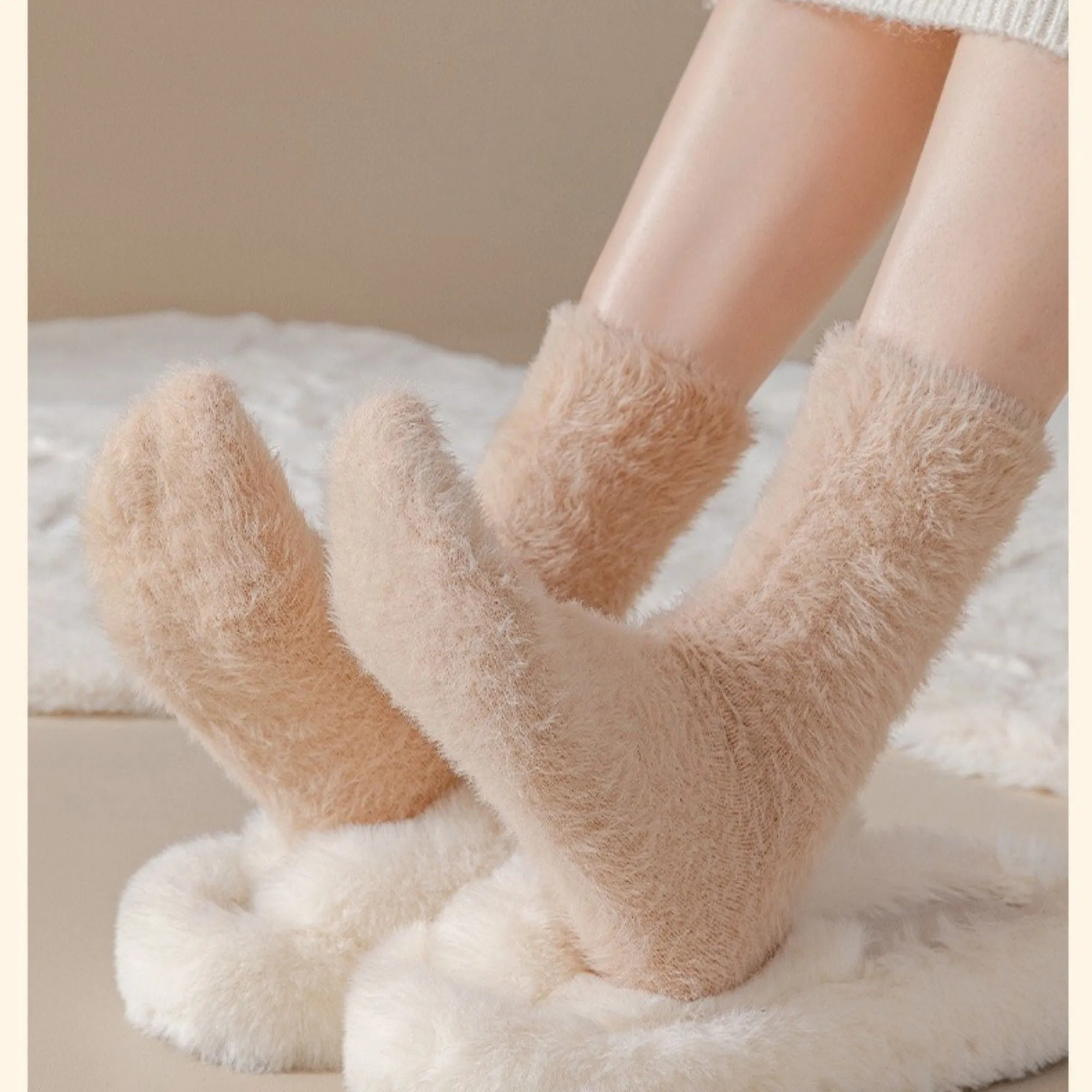 Anna-Kaci Women's 3-Pair Ultra-Plush Fuzzy Crew Socks with Soft Textured Finish US 5¨C10 sold by Anna-Kaci product image thumbnail 2