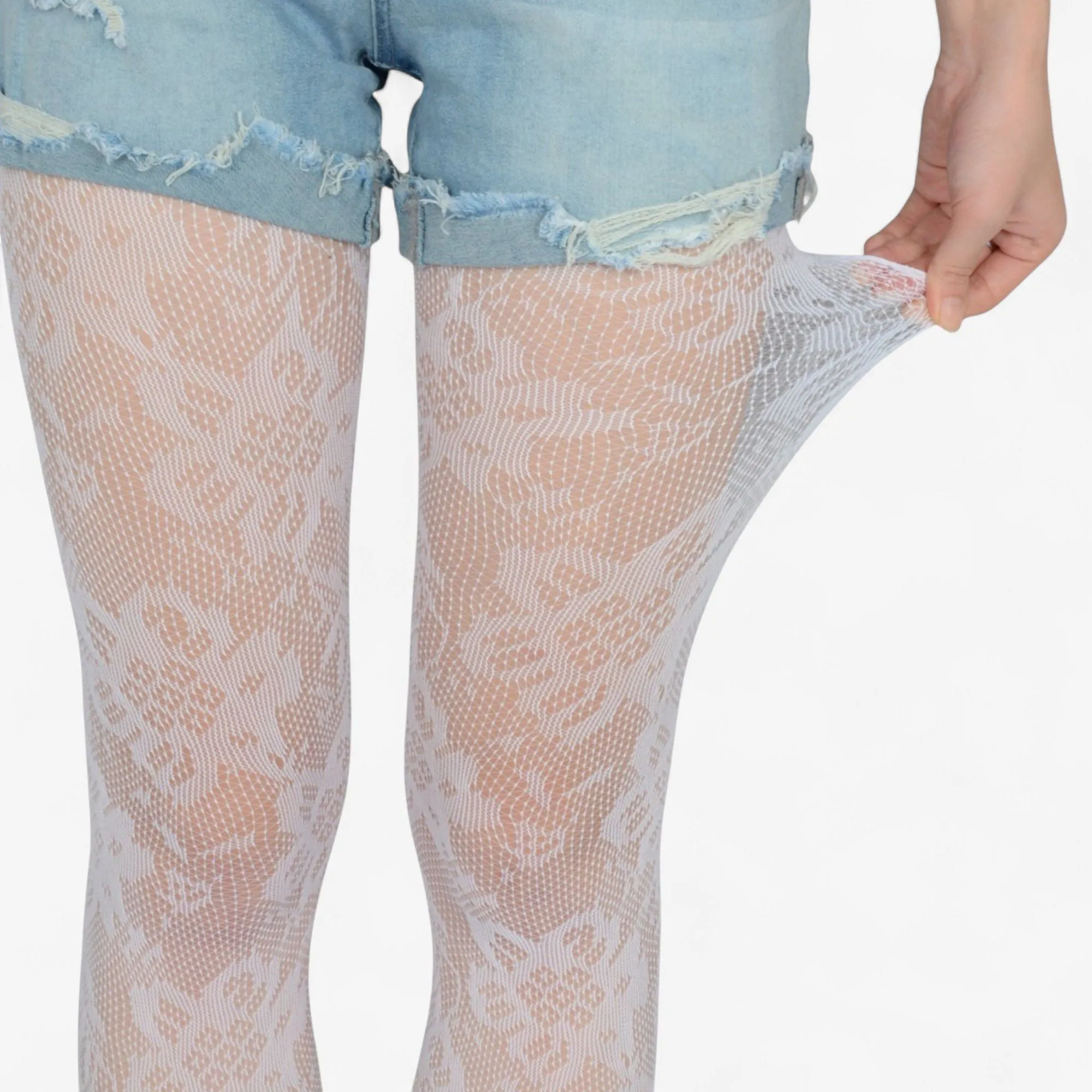 Anna-Kaci Women's 2-Pair Floral Lace Pattern Sheer Tights with Stretch Fit Suitable Height 5'1-5'8 sold by Anna-Kaci product image thumbnail 5