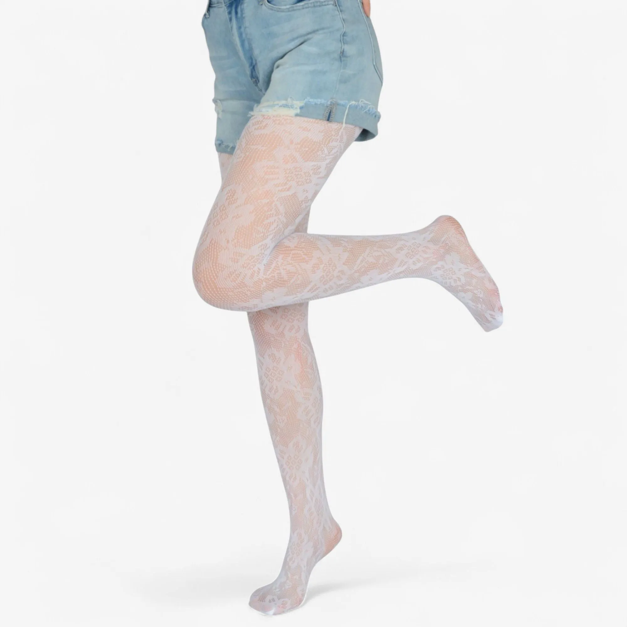 Anna-Kaci Women's 2-Pair Floral Lace Pattern Sheer Tights with Stretch Fit Suitable Height 5'1-5'8 sold by Anna-Kaci product image thumbnail 4